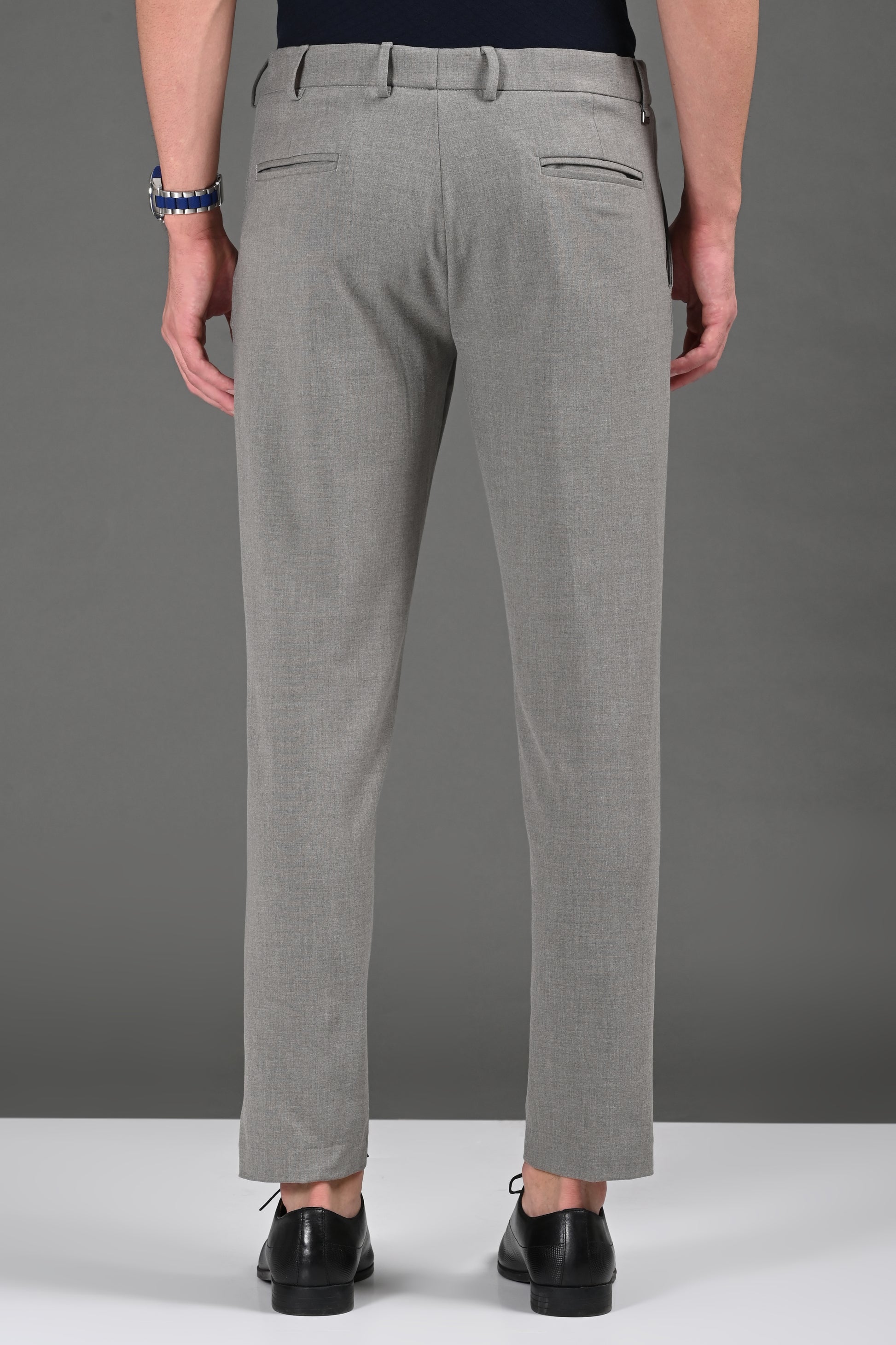 Omniwear Automatic Series – Grey Ankle Fit 4-Way Stretch Trousers - IVYN