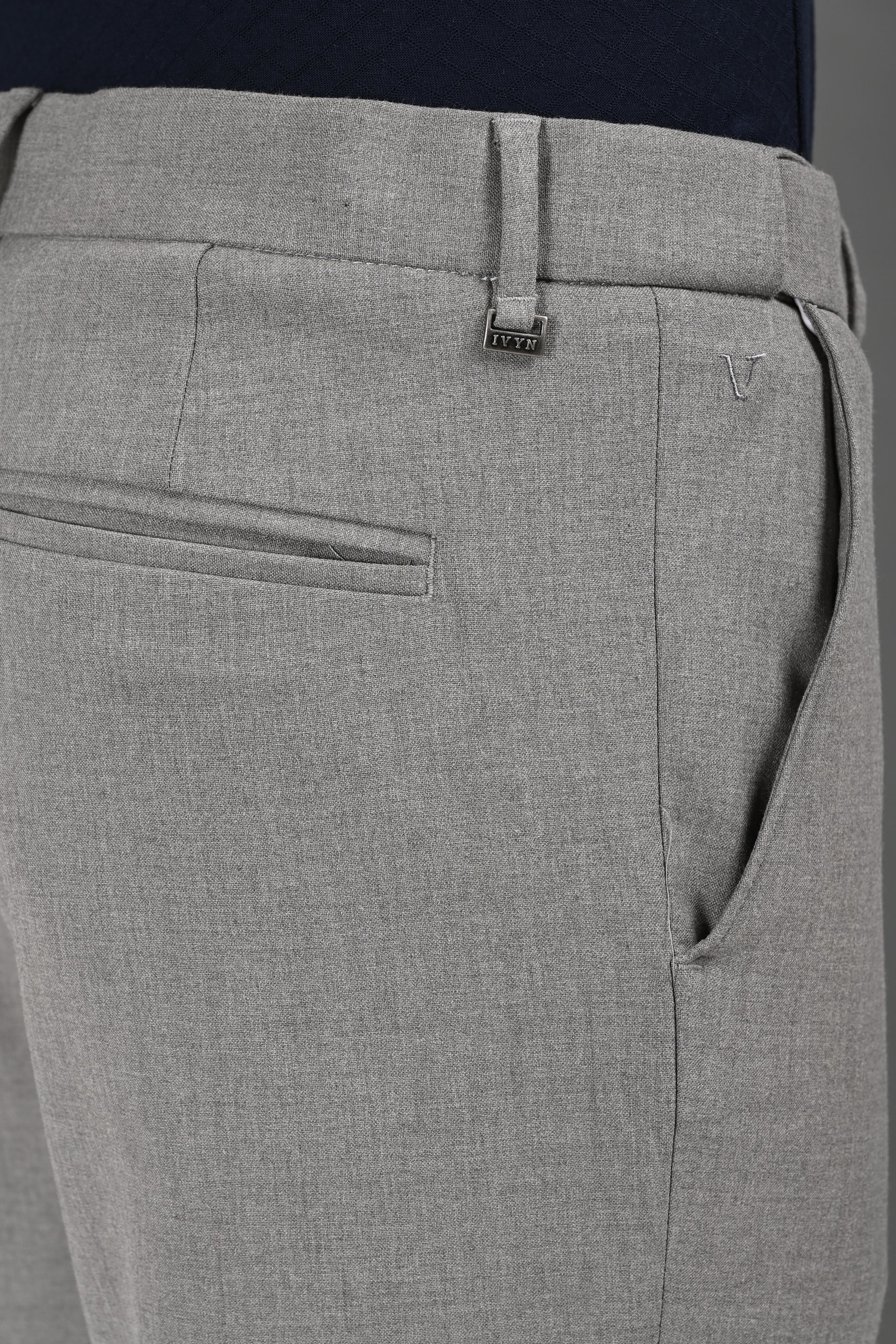 Omniwear Automatic Series – Grey Ankle Fit 4-Way Stretch Trousers - IVYN