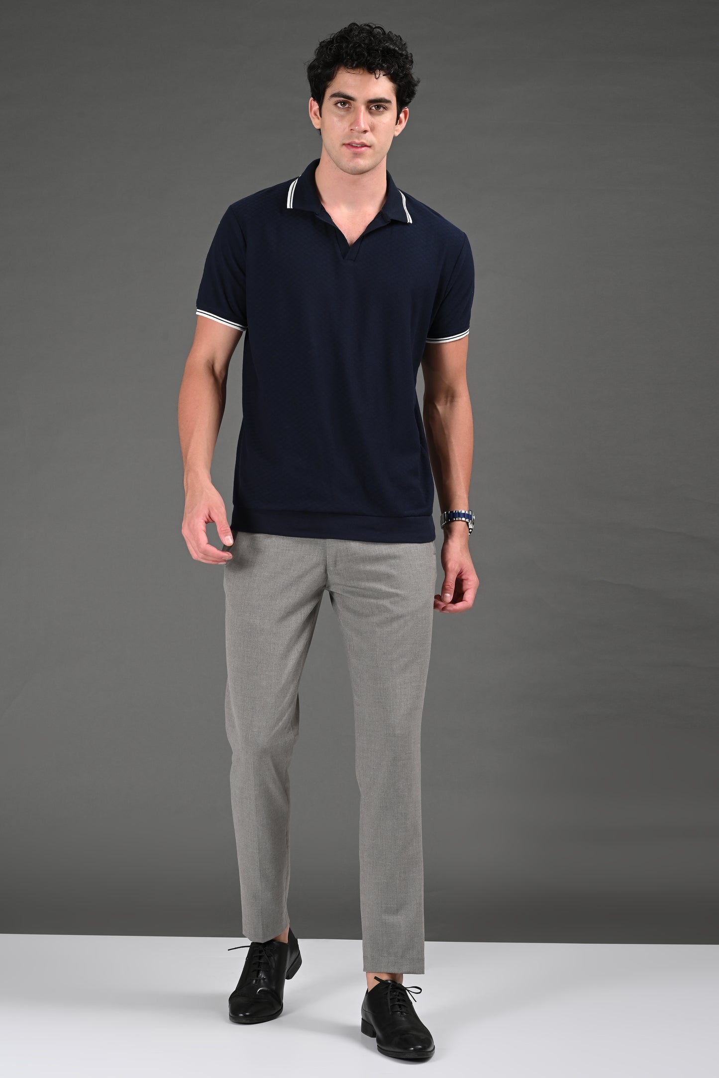 Omniwear Automatic Series – Grey Ankle Fit 4-Way Stretch Trousers - IVYN