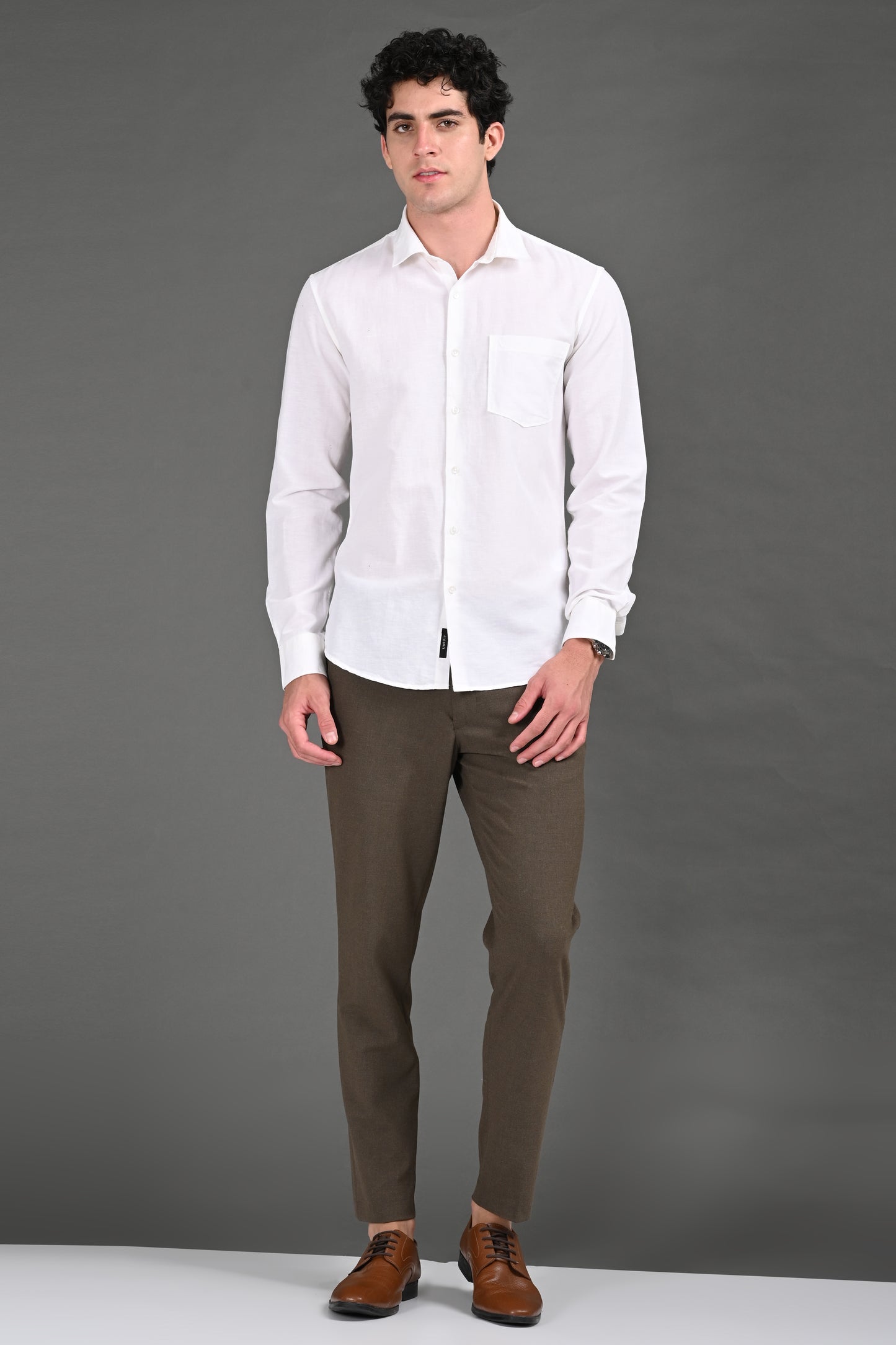 Omniwear Automatic Series – Rich Brown Mélange Ankle Fit 4-Way Stretch Trousers