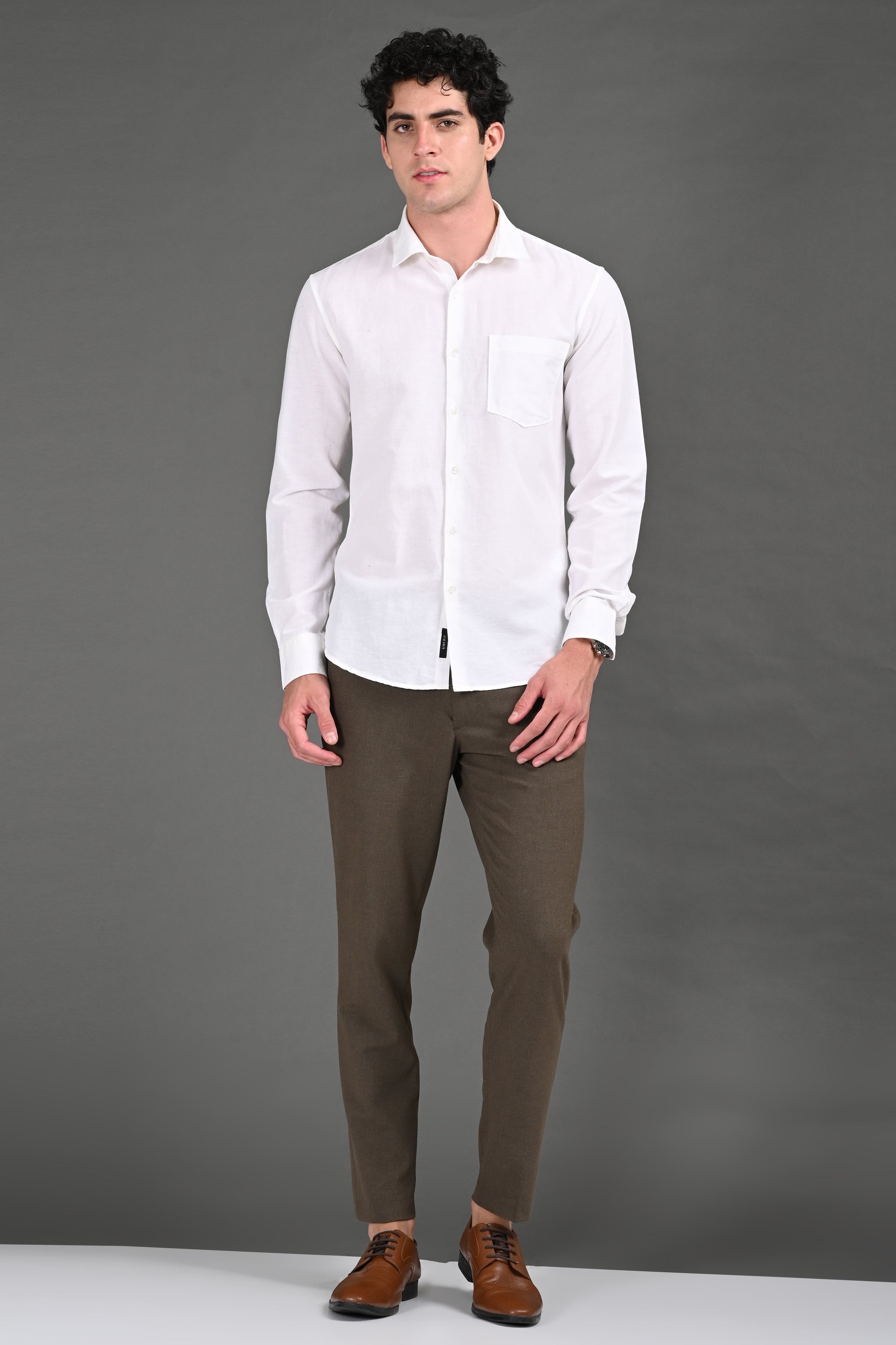 Omniwear Automatic Series – Rich Brown Mélange Ankle Fit 4-Way Stretch Trousers - IVYN