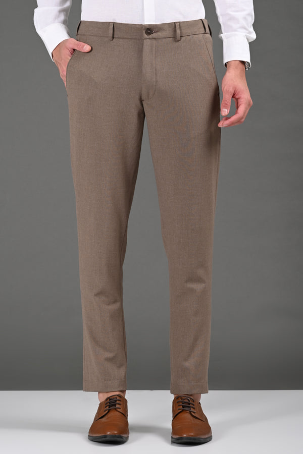 Omniwear Automatic Series – Ankle Fit 4-Way Stretch Trousers - Taupe Brown Mélange (image 2)