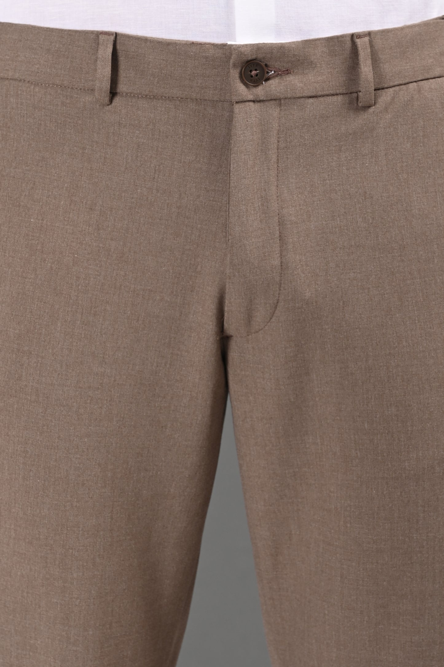 Omniwear Automatic Series – Taupe Brown Mélange Ankle Fit 4-Way Stretch Trousers - IVYN