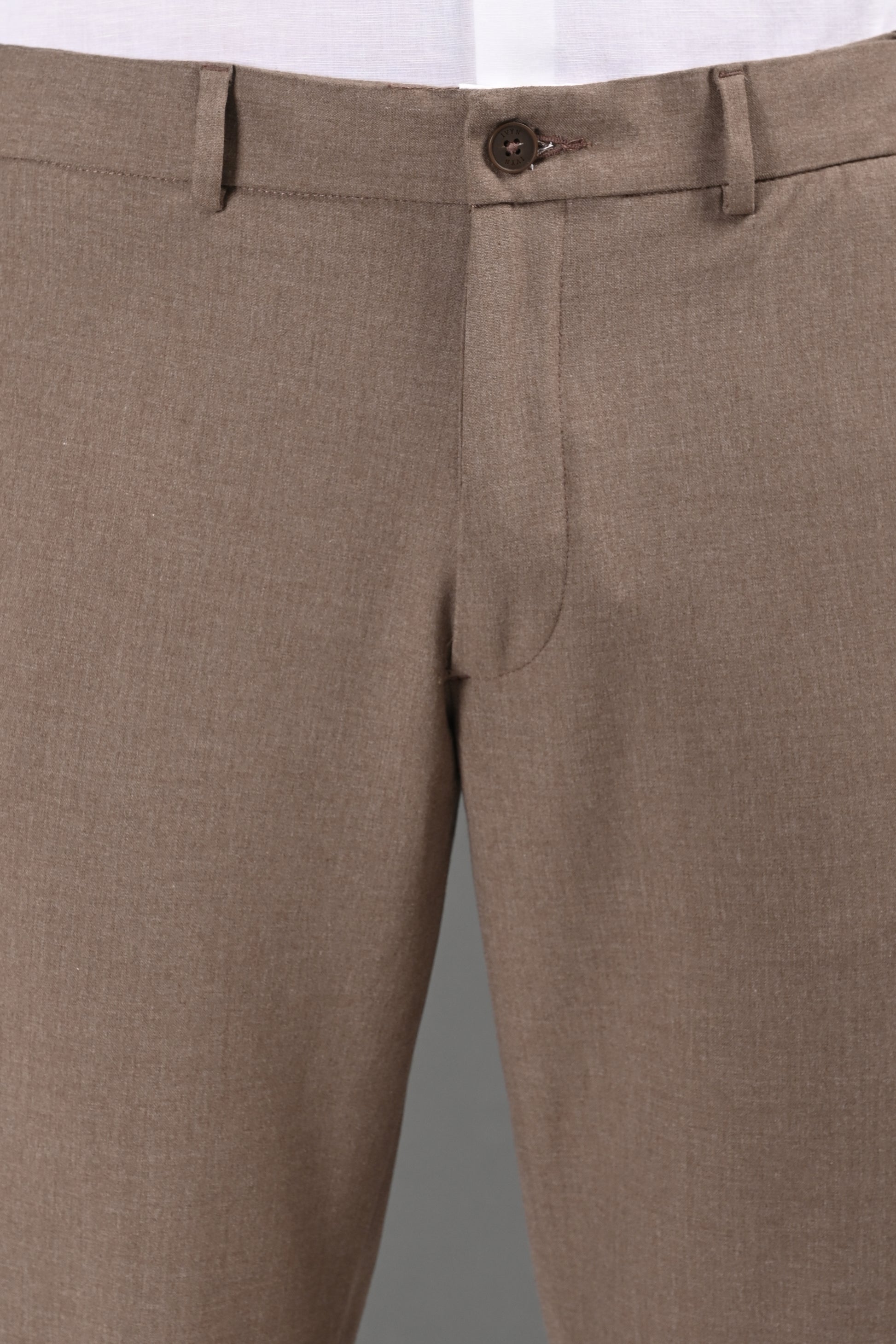 Omniwear Automatic Series – Taupe Brown Mélange Ankle Fit 4-Way Stretch Trousers - IVYN