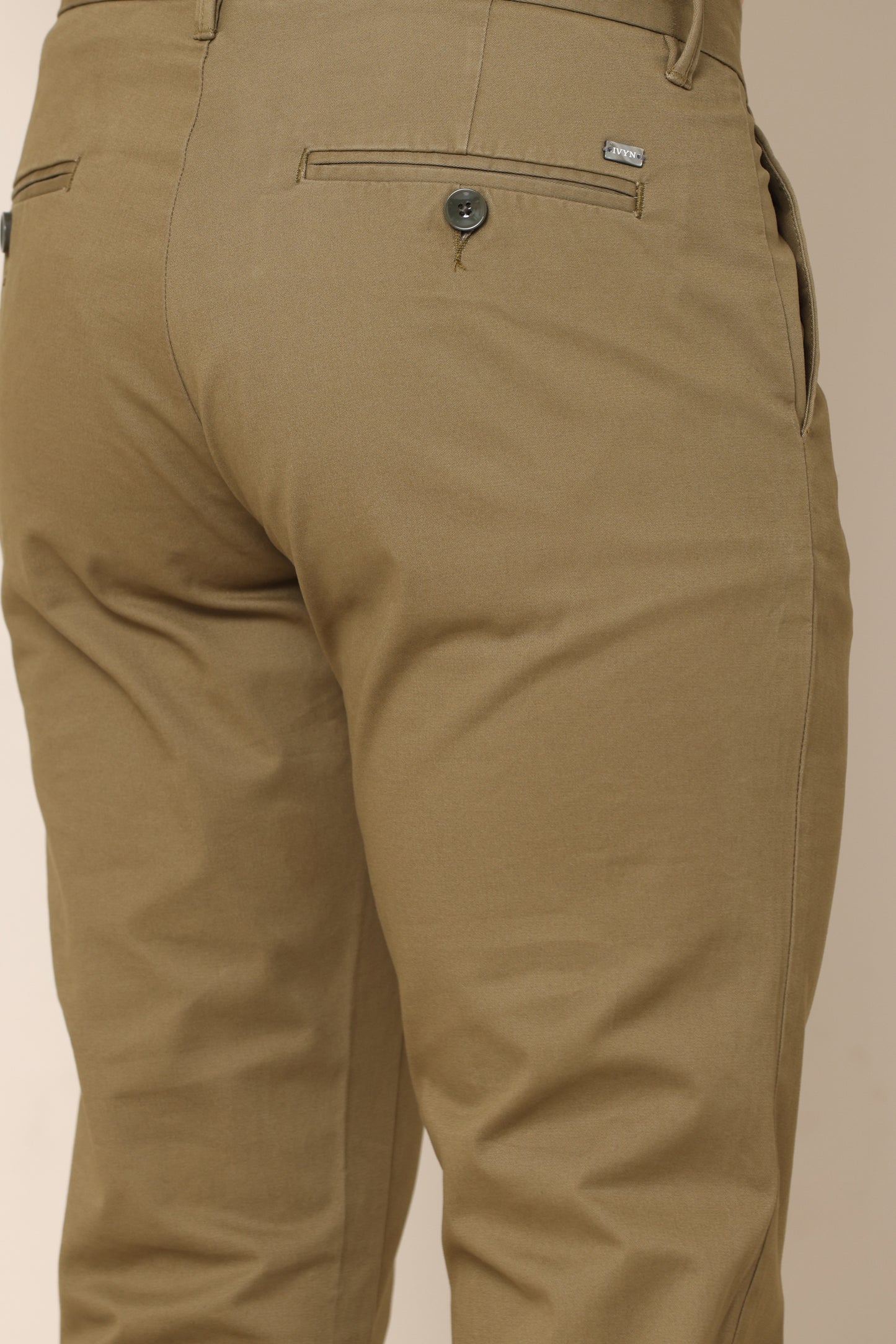 IvoryBlend Olive Green Cotton Pants - IVYN