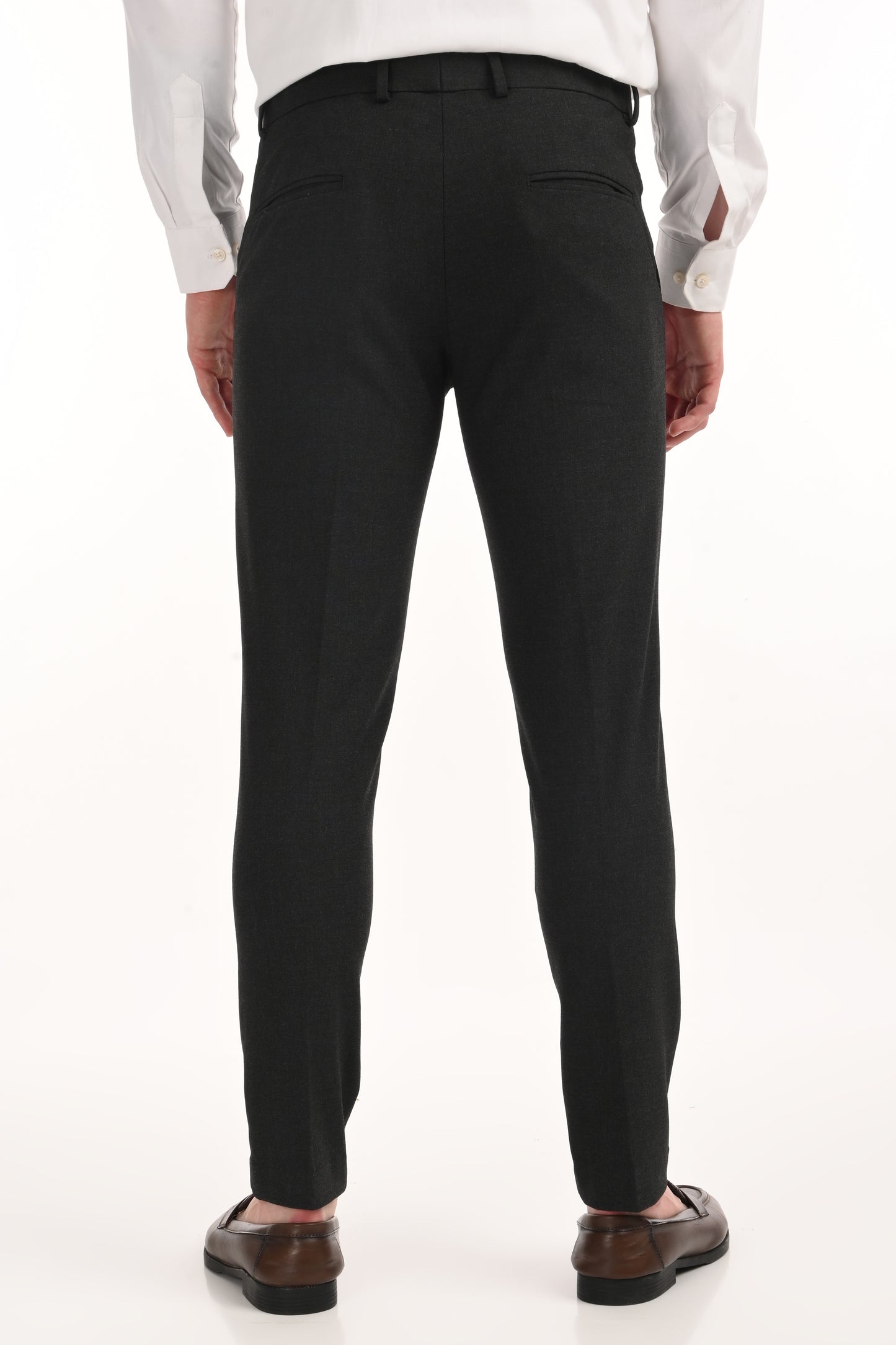 Omniwear Automatic Series – Charcoal Mélange Ankle Fit 4-Way Stretch Trousers - IVYN