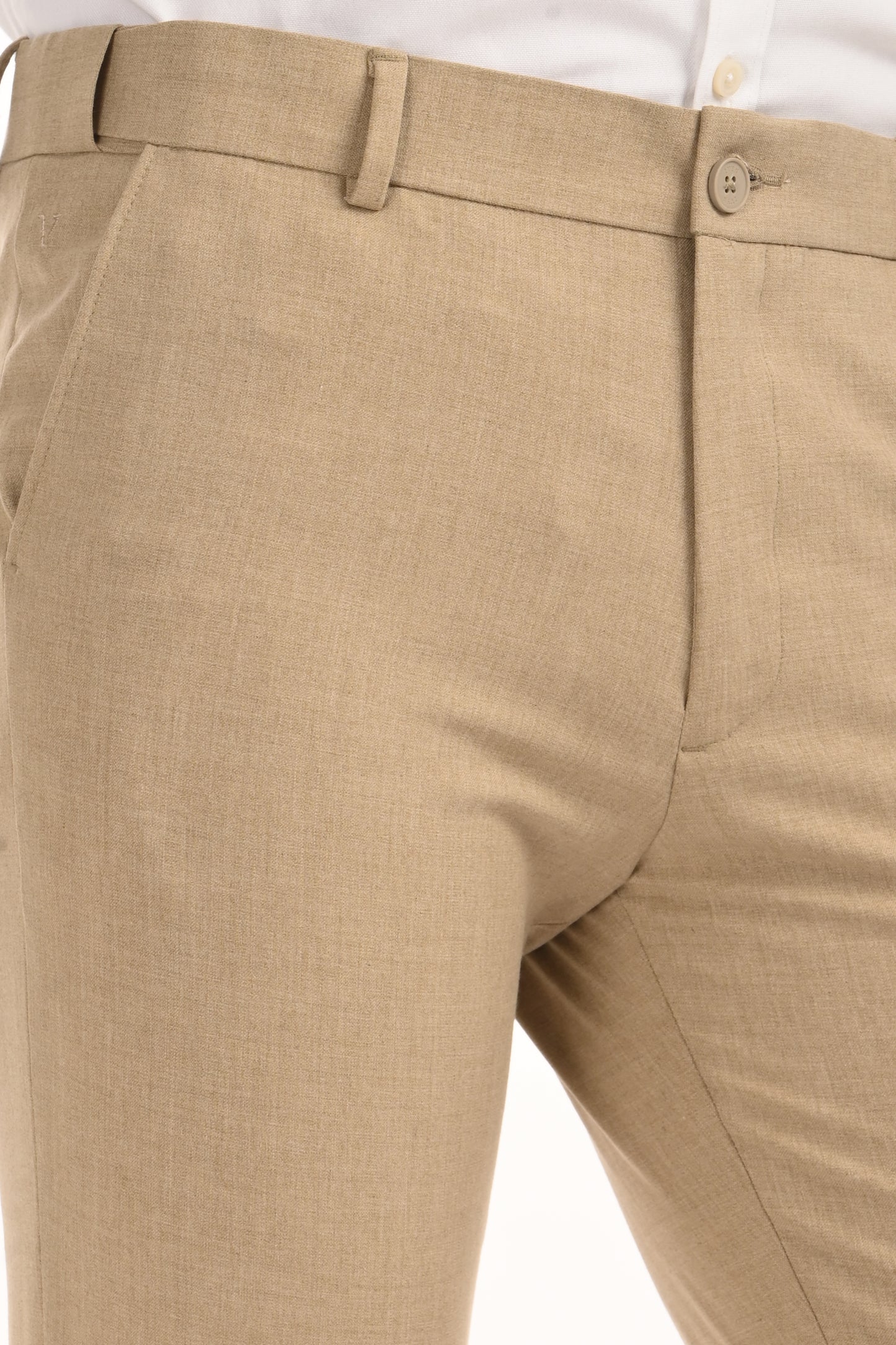 Omniwear Automatic Series – Beige Mélange Ankle Fit 4-Way Stretch Trousers