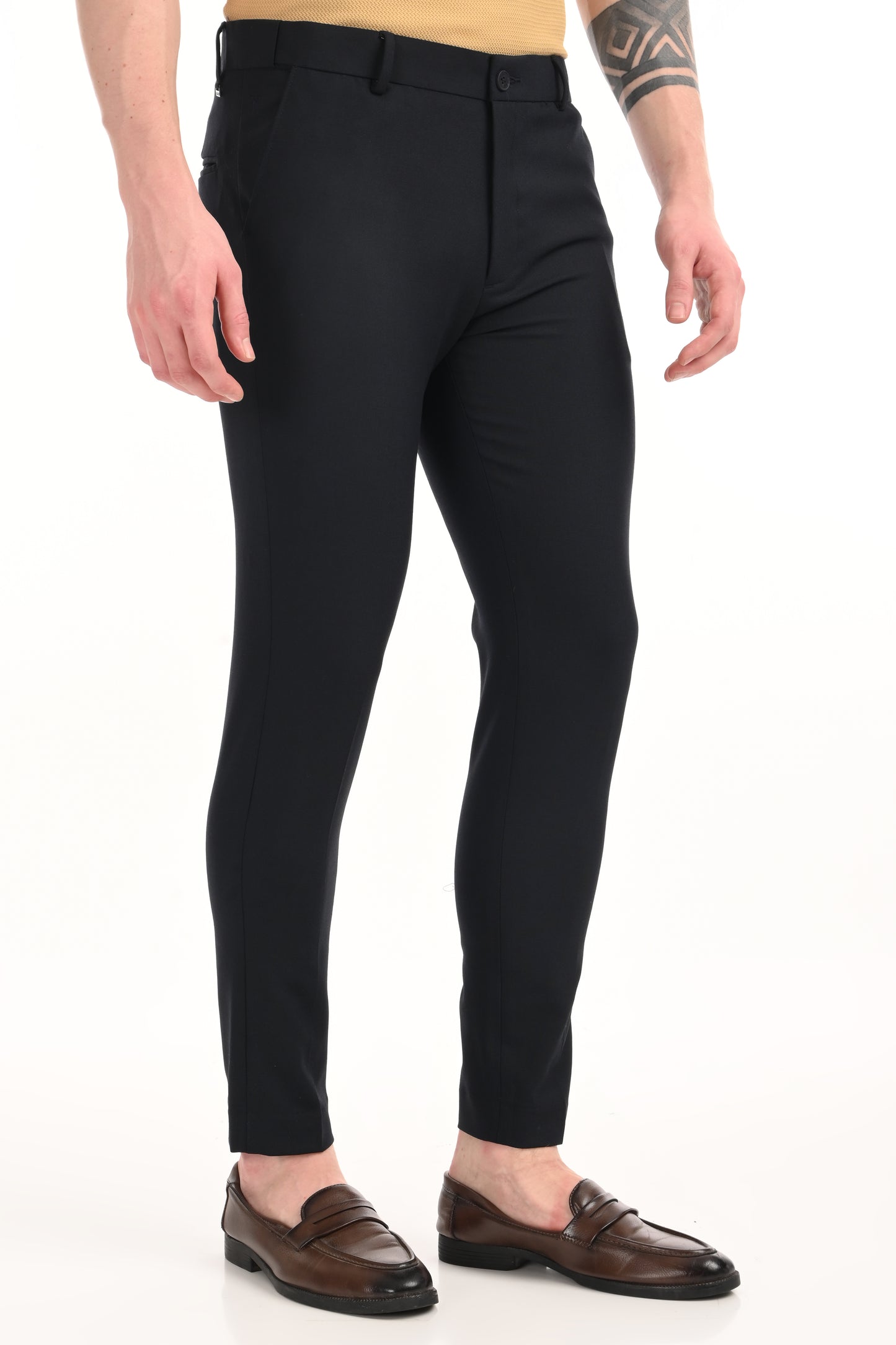 Omniwear Automatic Series – Navy Blue Ankle Fit 4-Way Stretch Trousers - IVYN