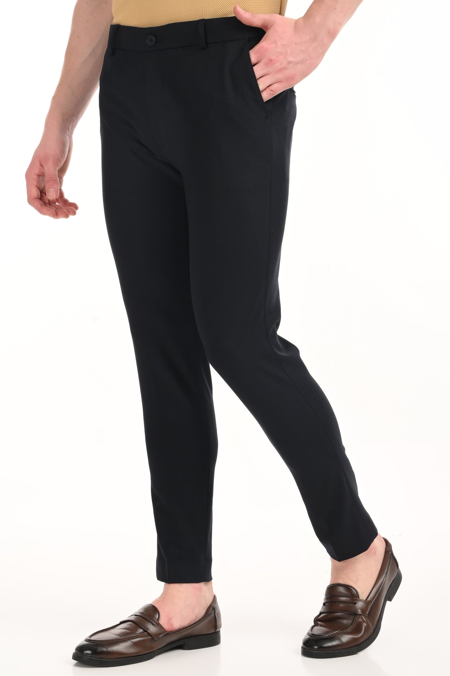 Omniwear Automatic Series – Navy Blue Ankle Fit 4-Way Stretch Trousers - IVYN