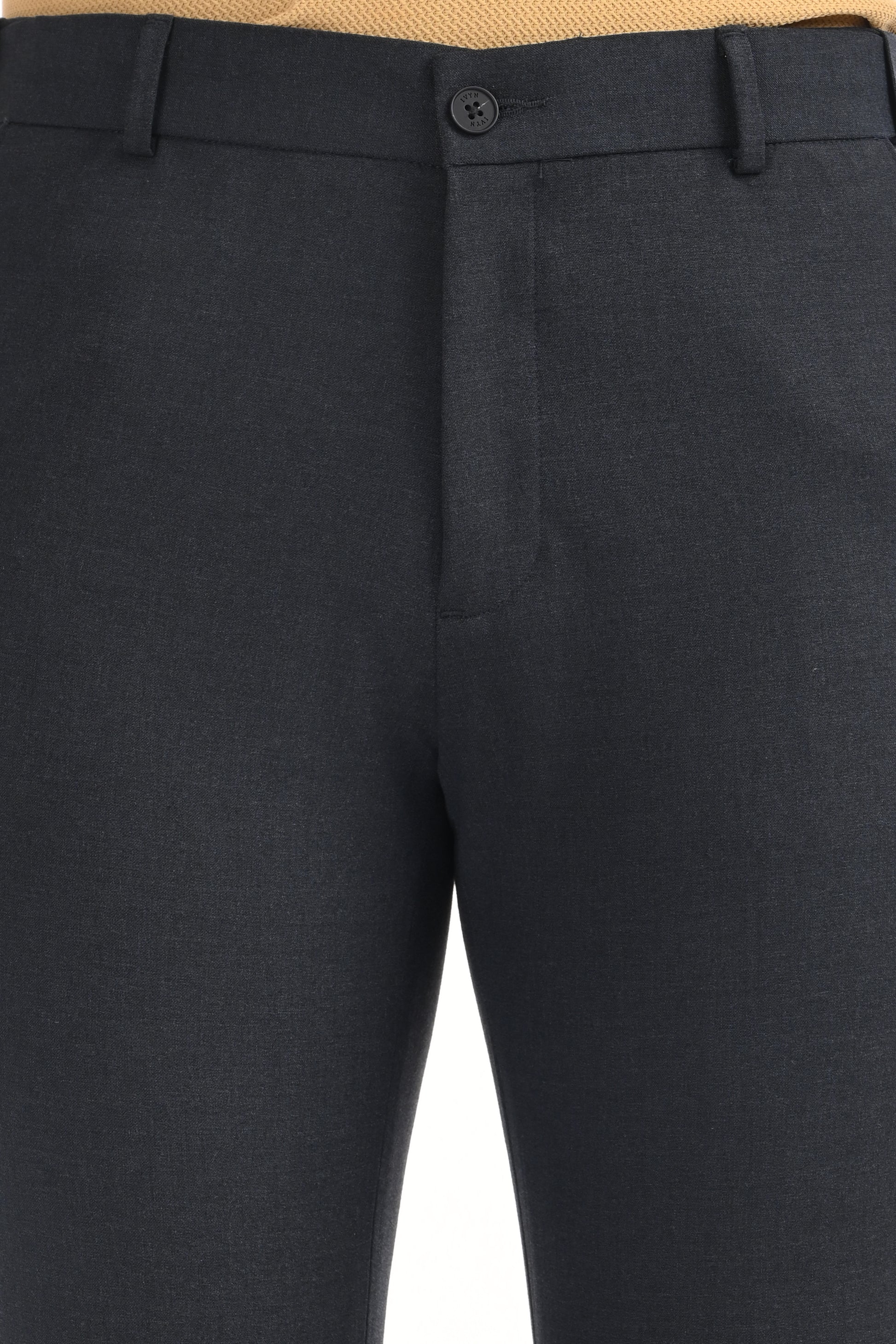 Omniwear Automatic Series – Steel Blue Mélange Ankle Fit 4-Way Stretch Trousers - IVYN