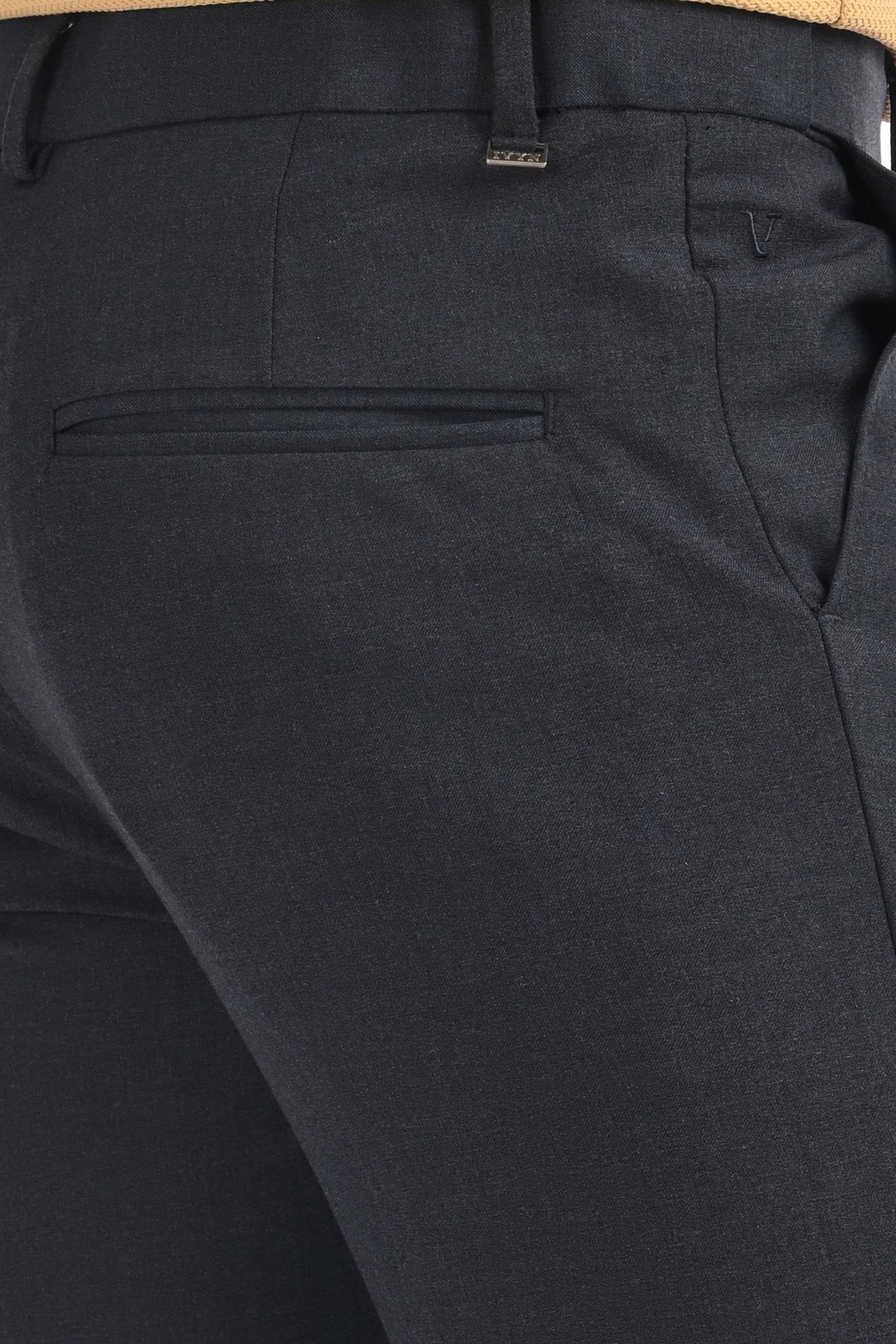 Omniwear Automatic Series – Steel Blue Mélange Ankle Fit 4-Way Stretch Trousers - IVYN