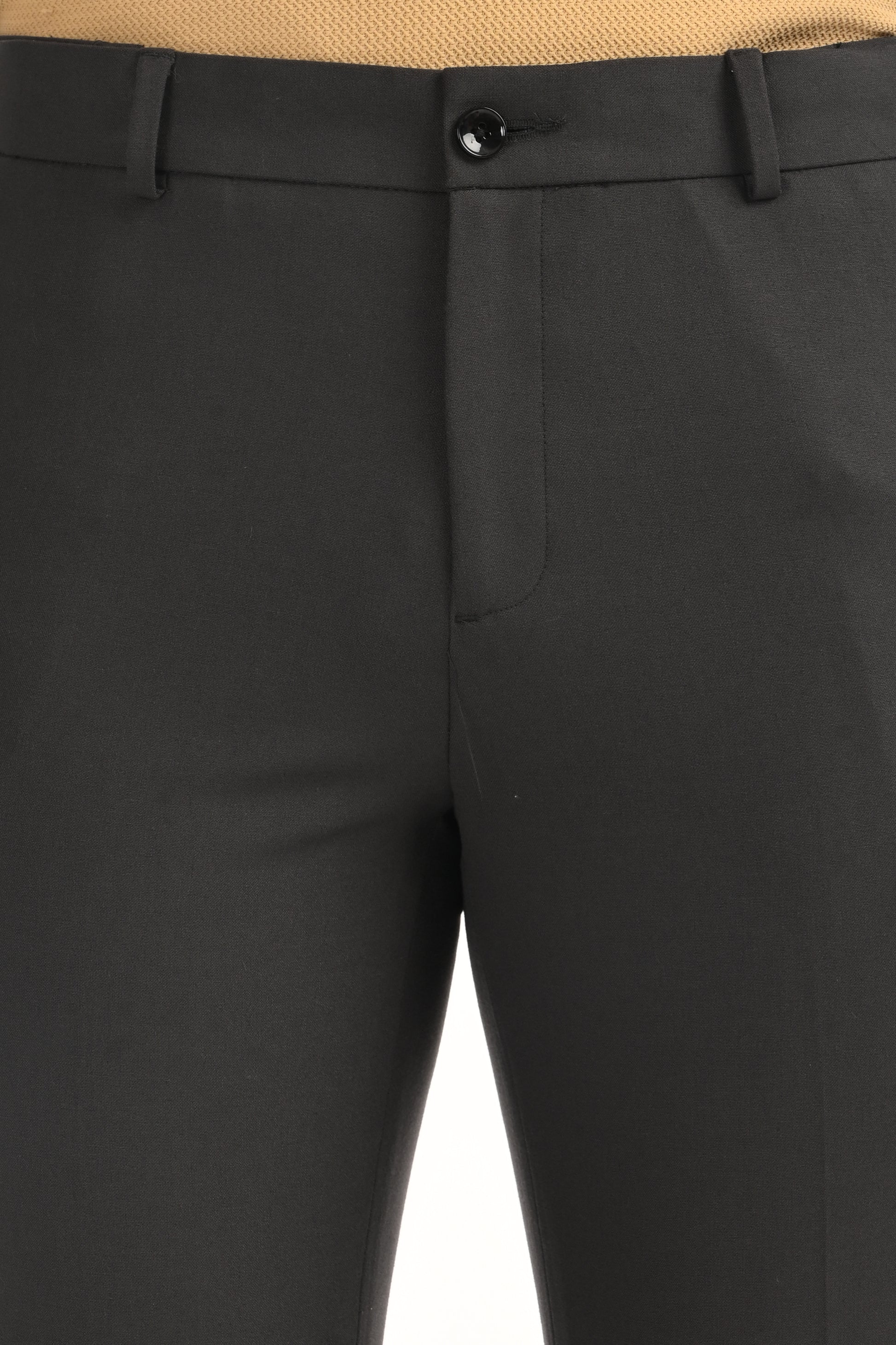 Omniwear Automatic Series – Charcoal Black Ankle Fit 4-Way Stretch Trousers - IVYN