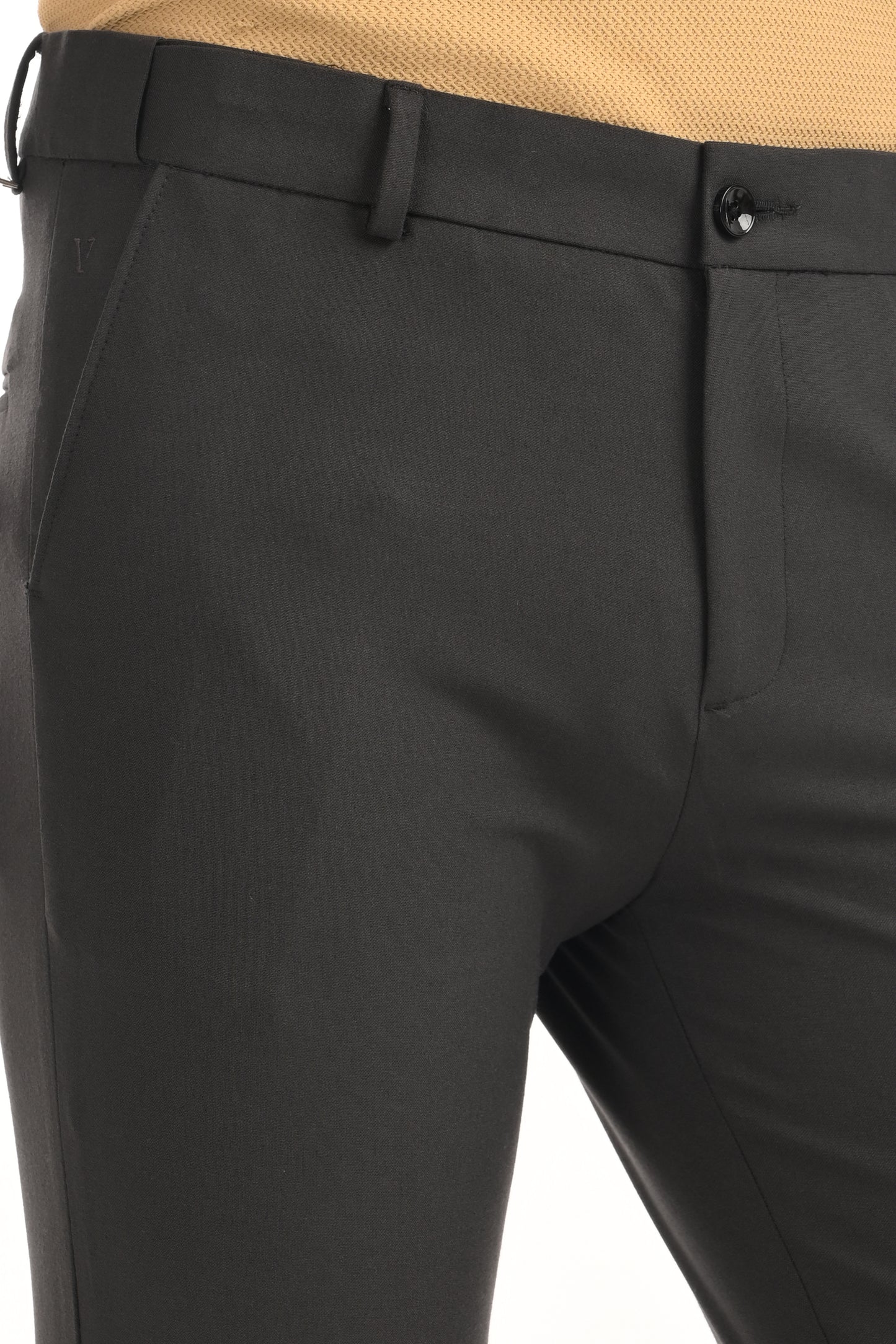 Omniwear Automatic Series – Charcoal Black Ankle Fit 4-Way Stretch Trousers