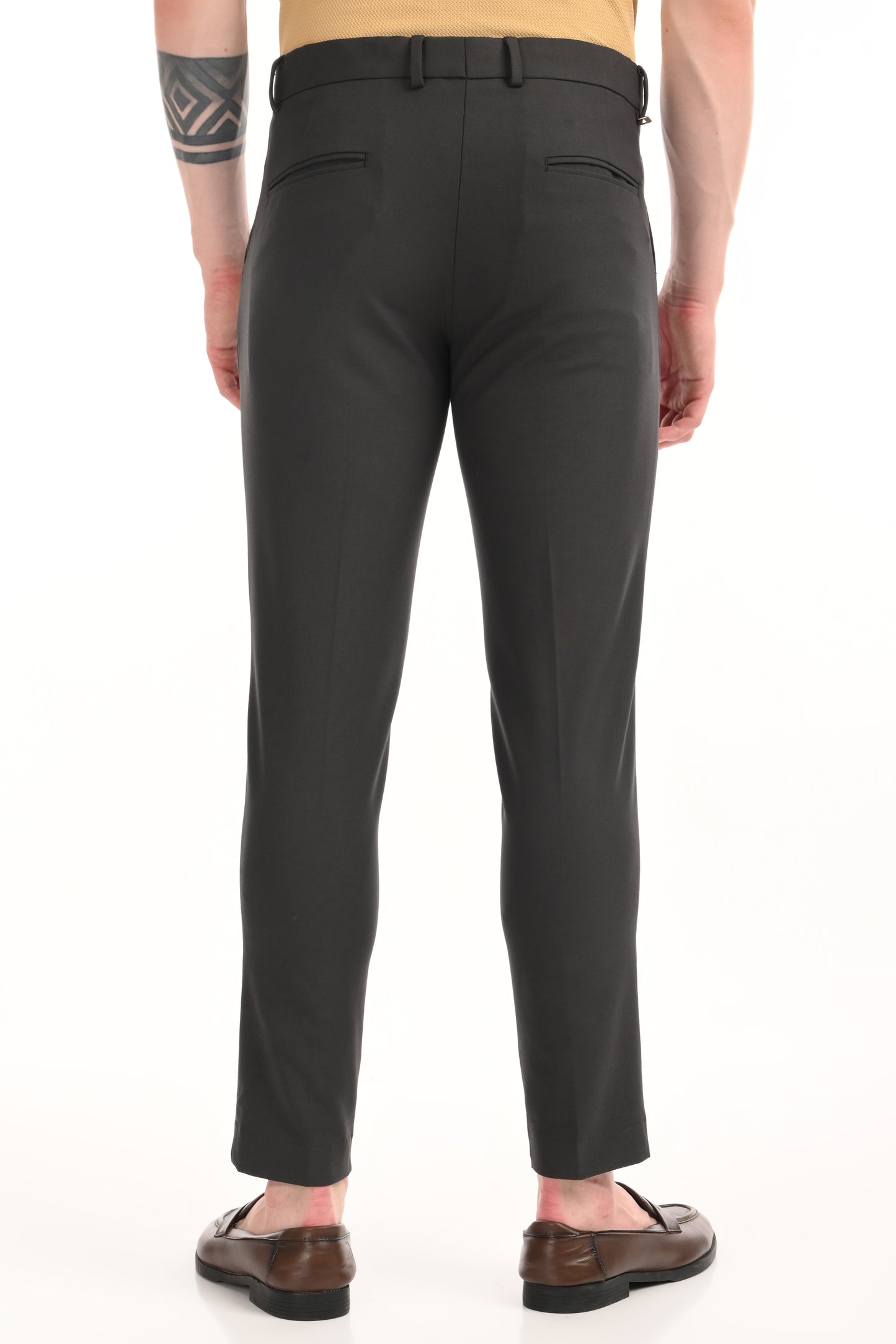 Omniwear Automatic Series – Charcoal Black Ankle Fit 4-Way Stretch Trousers