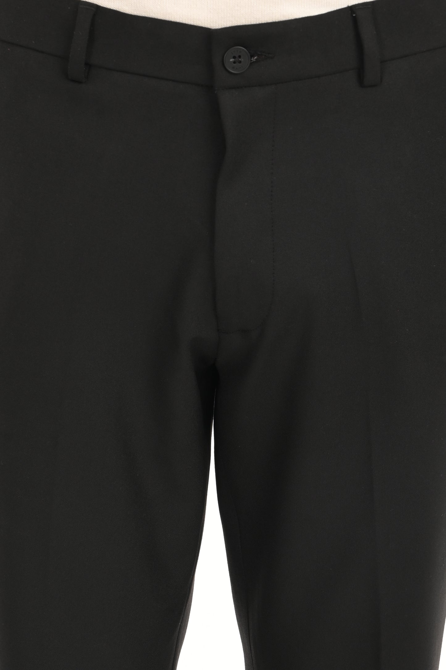 Men's Classic Straight Fit 4-Way Stretch Lycra Trousers - Jet Black - IVYN