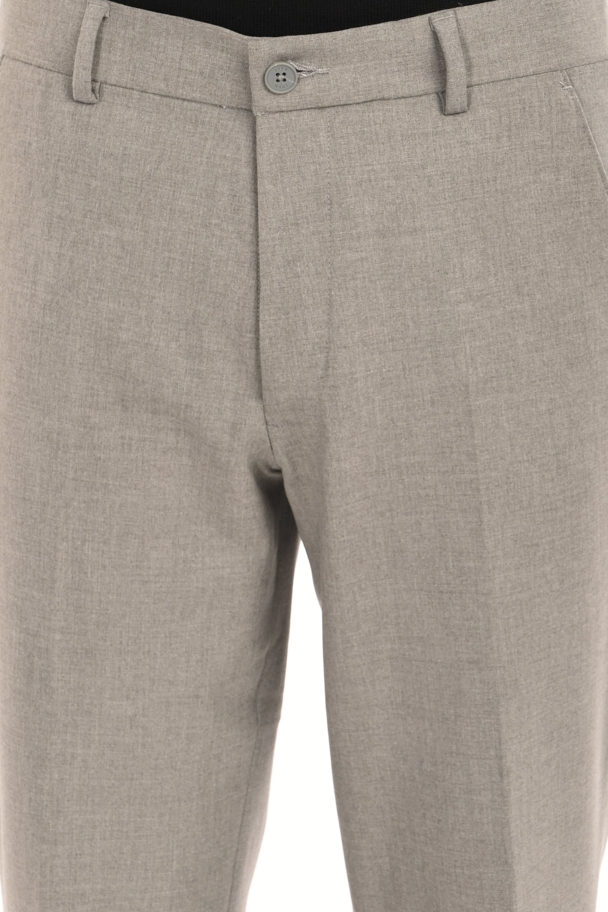 Men's Elegant Straight Fit 4-Way Stretch Lycra Trousers - Ash Grey - IVYN
