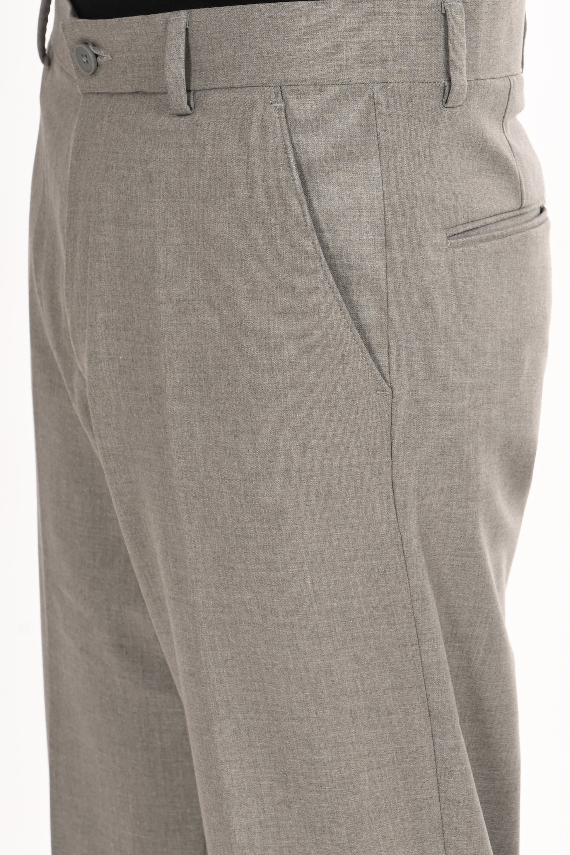 Men's Elegant Straight Fit 4-Way Stretch Lycra Trousers - Ash Grey - IVYN