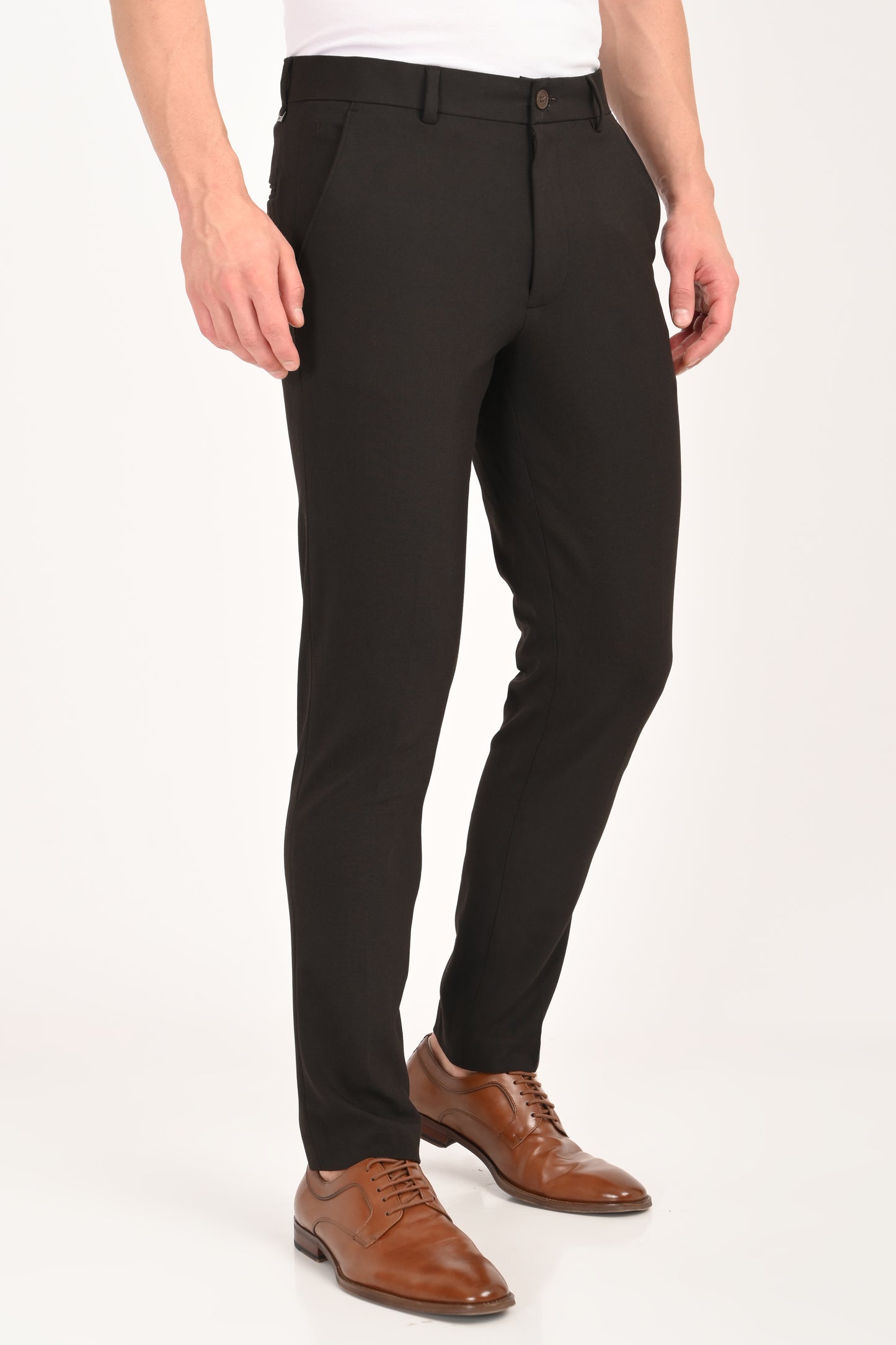Espresso Brown – Ankle Fit 4-Way Stretch Formal Trouser - IVYN