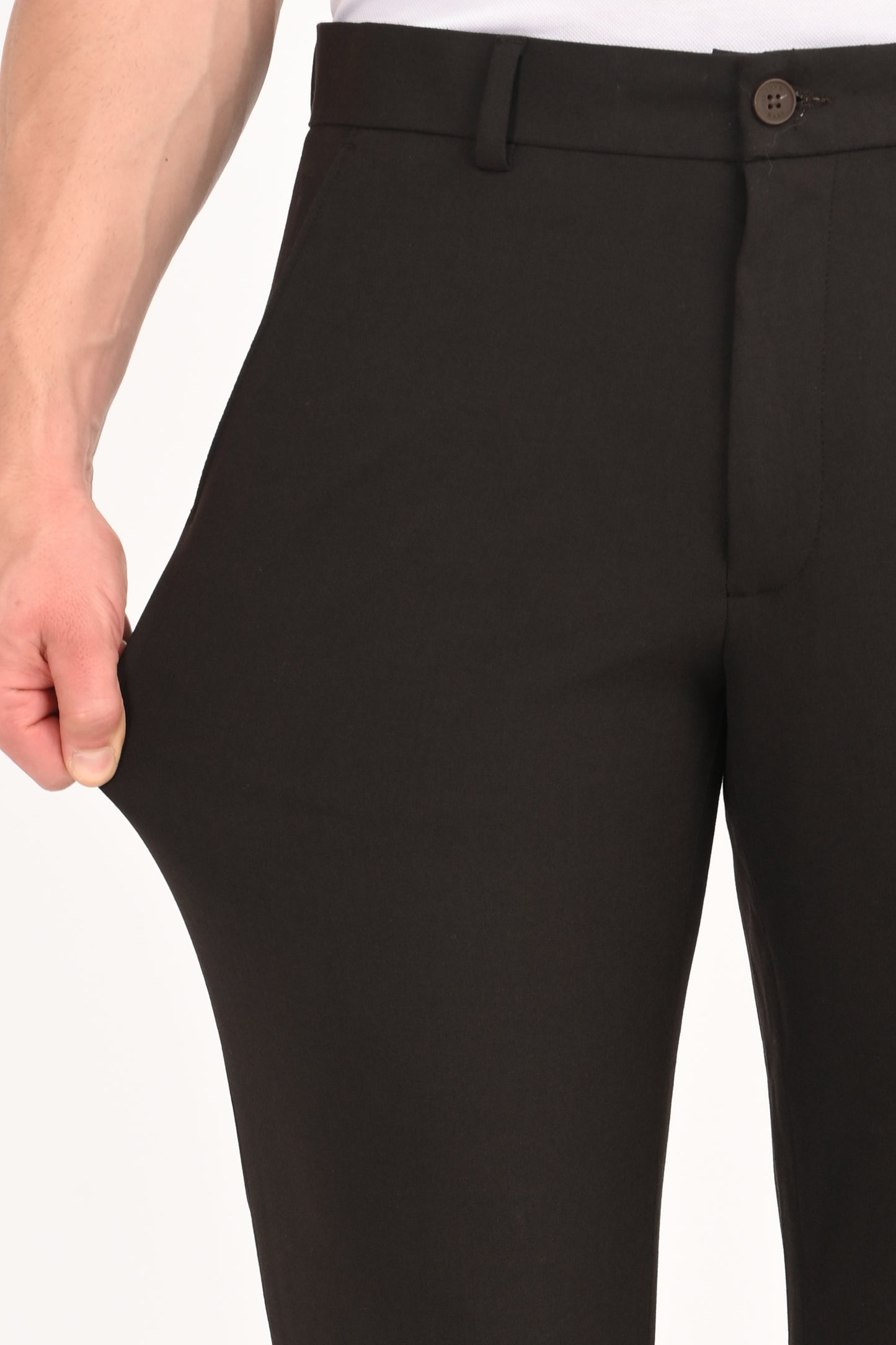 Espresso Brown – Ankle Fit 4-Way Stretch Formal Trouser - IVYN