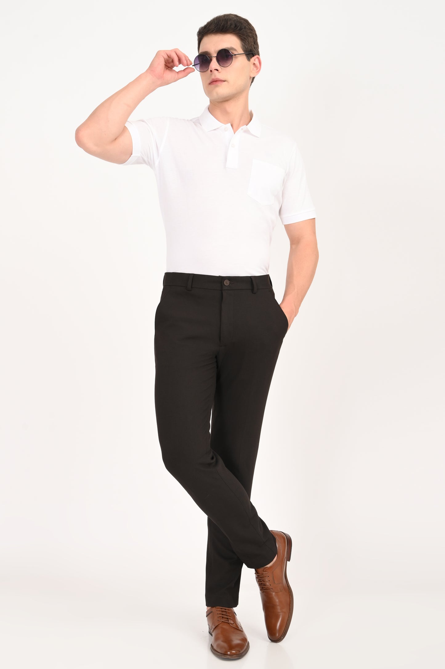 Espresso Brown – Ankle Fit 4-Way Stretch Formal Trouser - IVYN