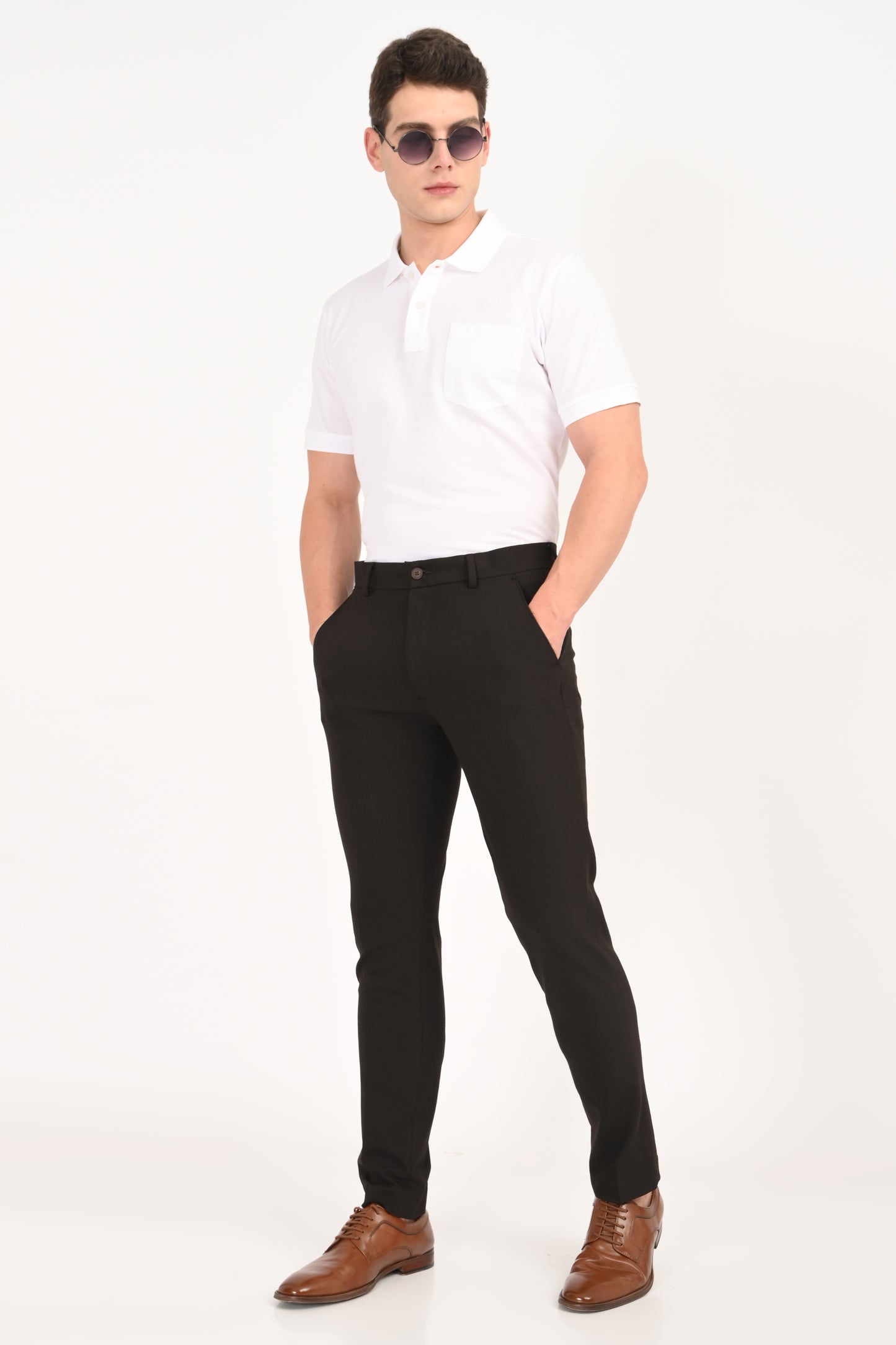 Espresso Brown – Ankle Fit 4-Way Stretch Formal Trouser - IVYN