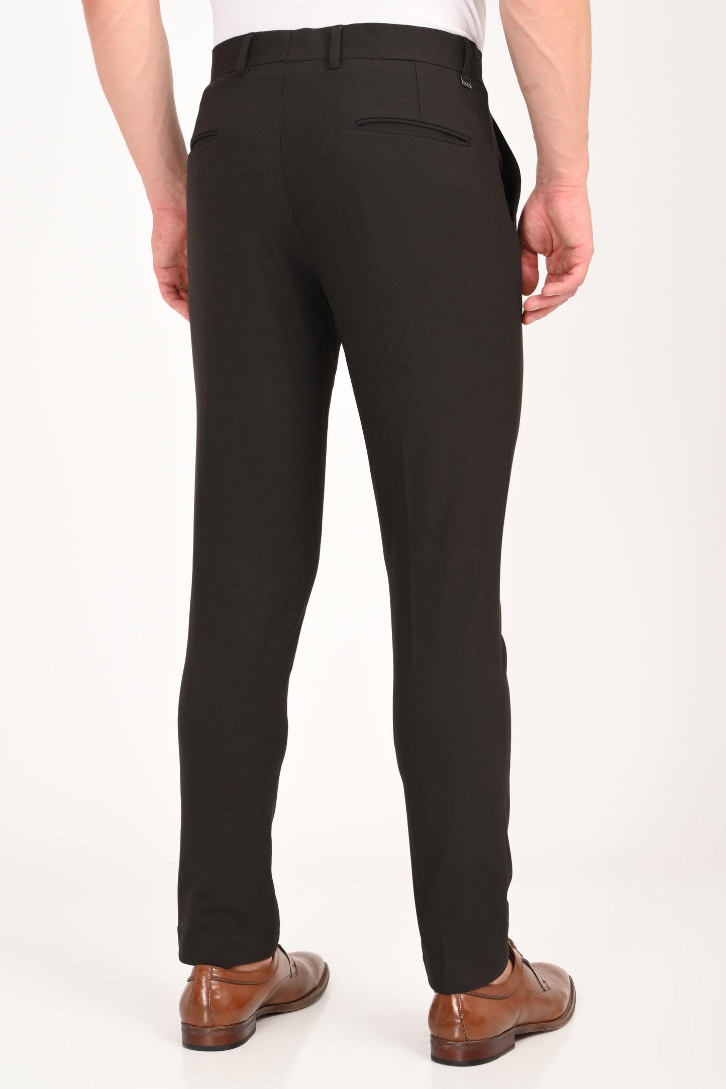 Espresso Brown – Ankle Fit 4-Way Stretch Formal Trouser - IVYN