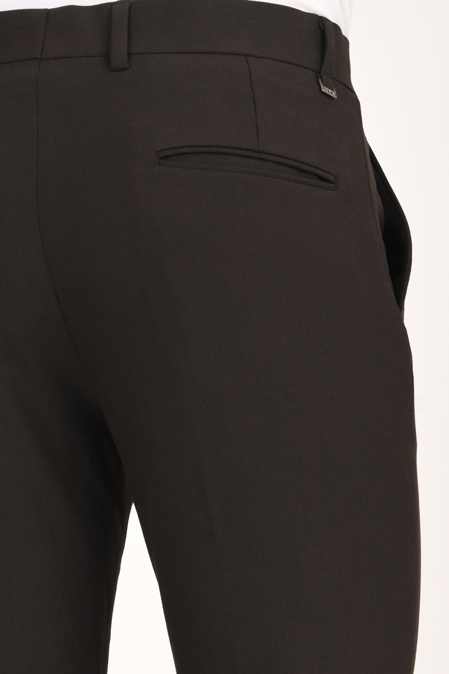 Espresso Brown – Ankle Fit 4-Way Stretch Formal Trouser - IVYN