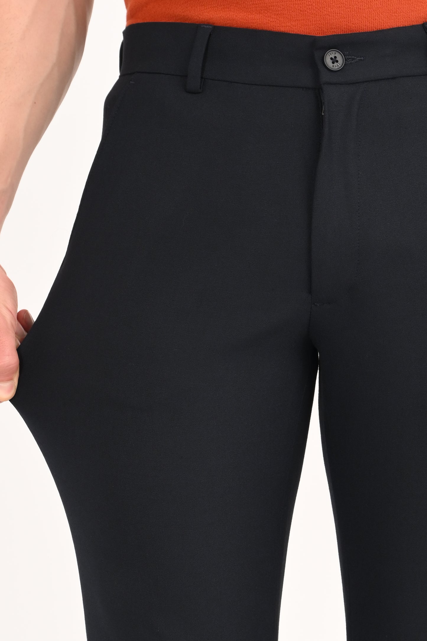 Navy Blue – Ankle Fit 4-Way Stretch Formal Trouser - IVYN