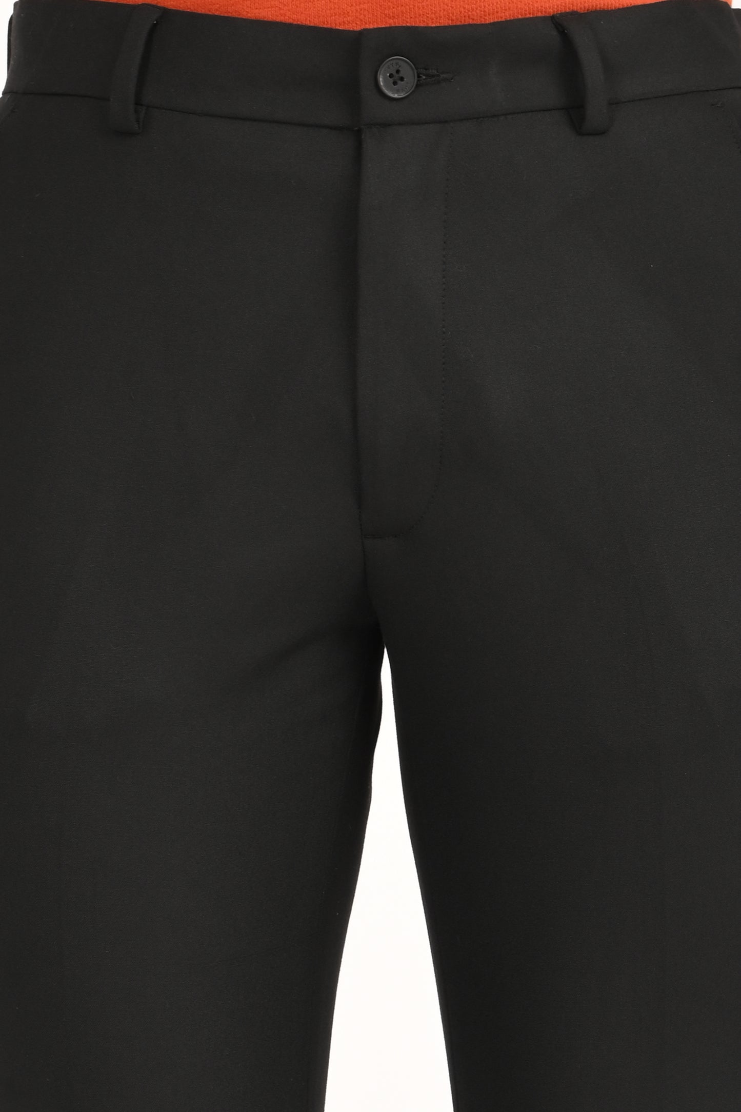 Jet Black – Ankle Fit 4-Way Stretch Formal Trouser - IVYN
