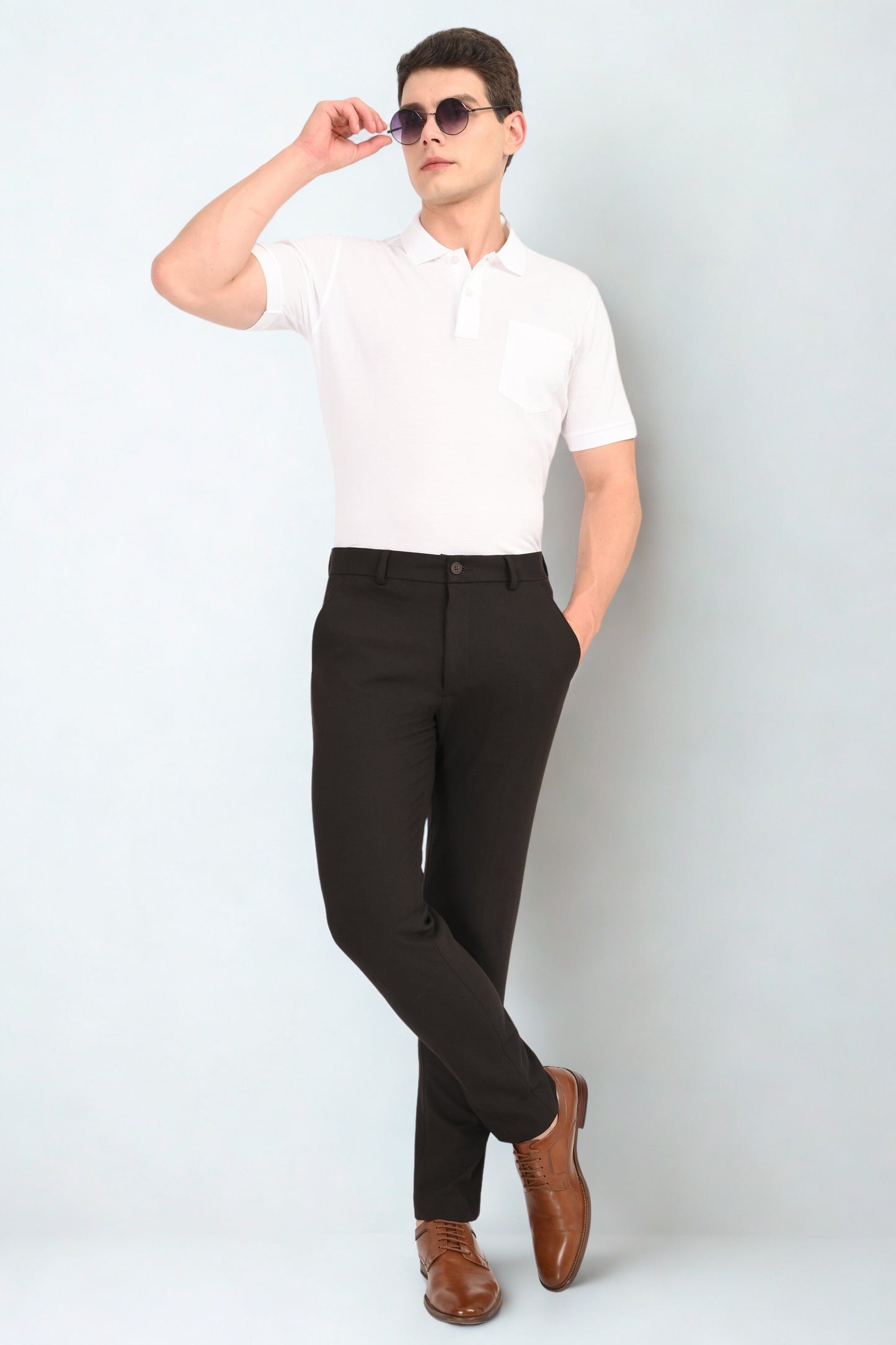 Espresso Brown – Ankle Fit 4-Way Stretch Formal Trouser