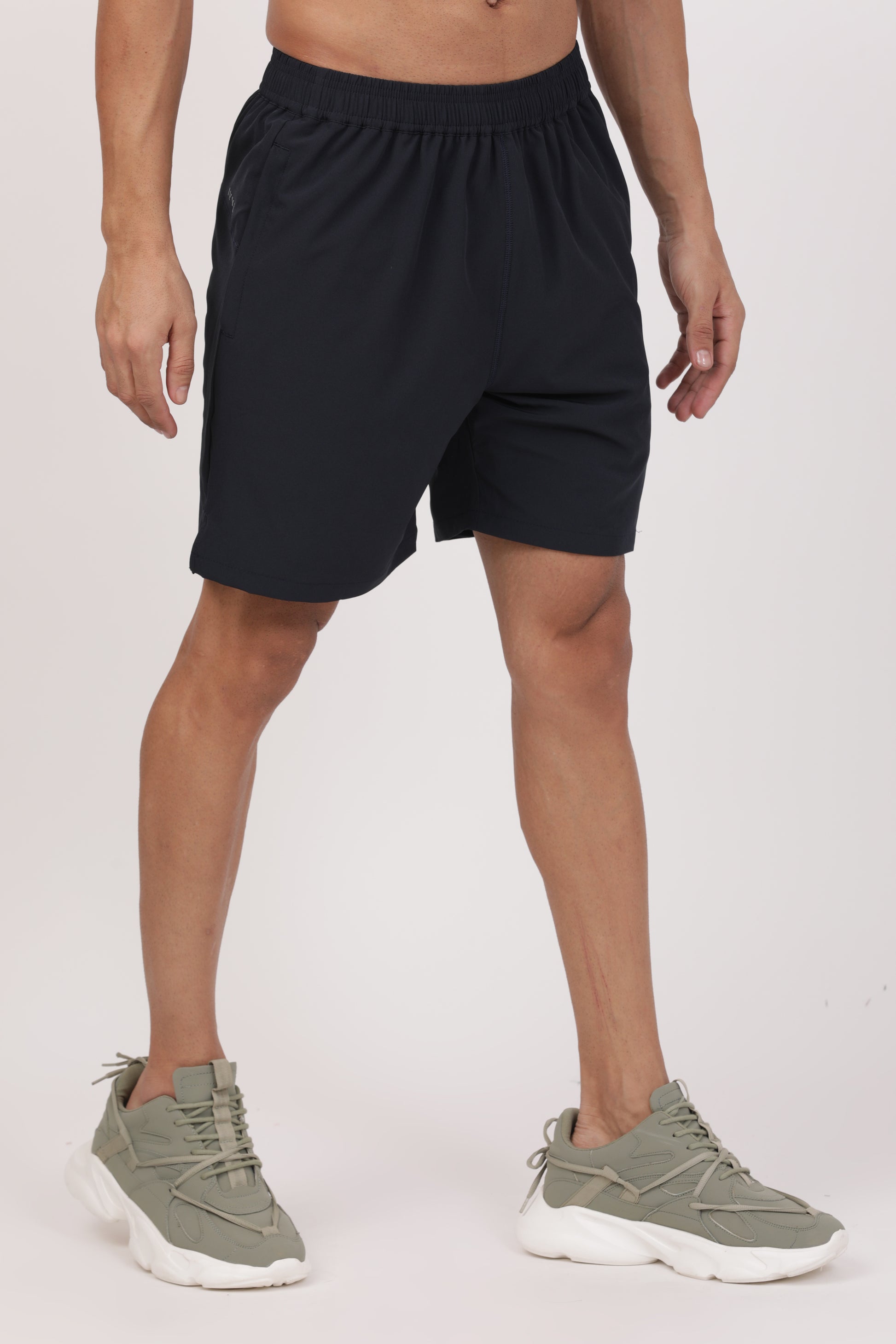 Men’s Navy Dual-Layer Performance Shorts – 4-Way Stretch Jersey - IVYN