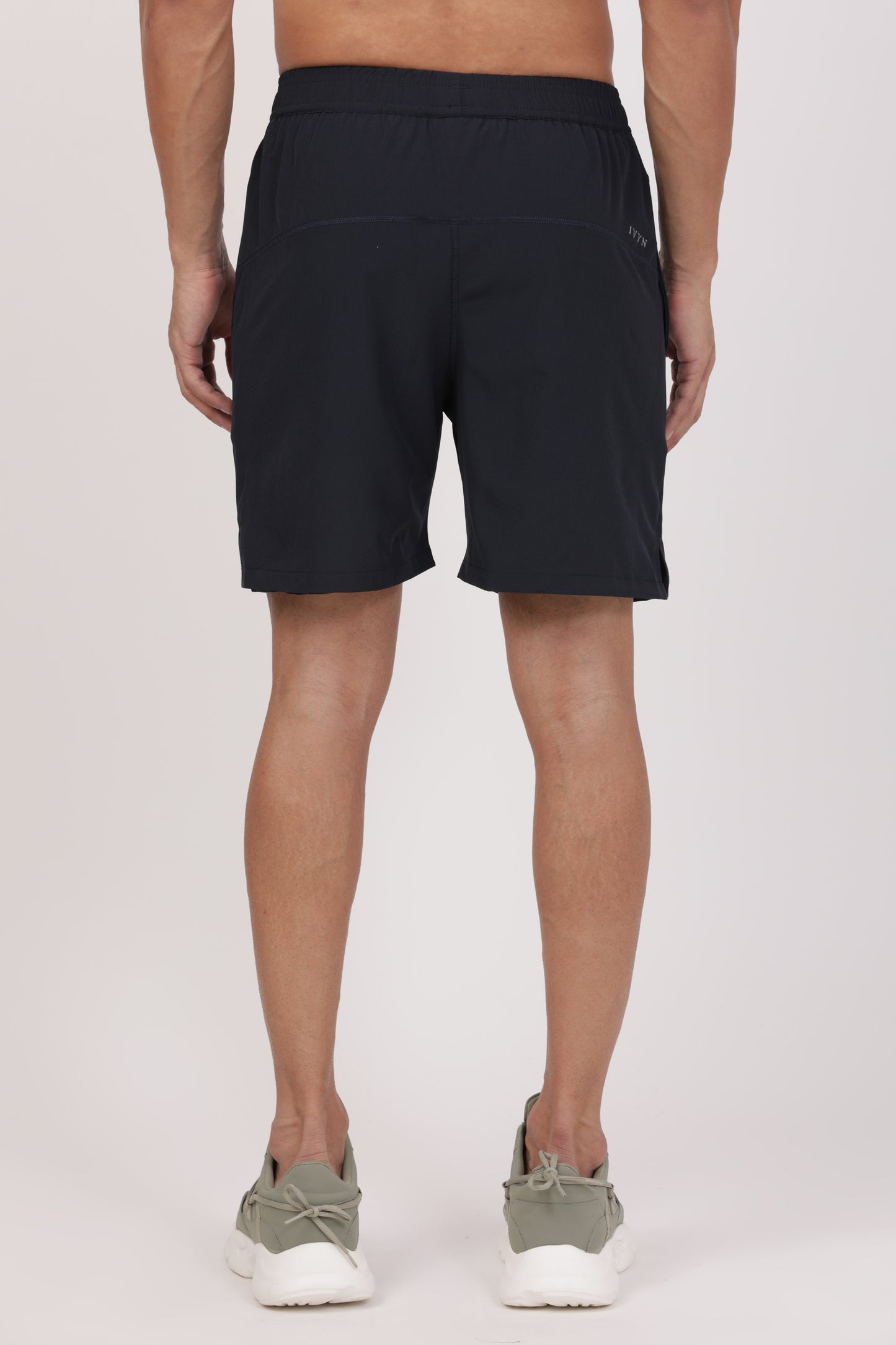 Men’s Navy Dual-Layer Performance Shorts – 4-Way Stretch Jersey - IVYN