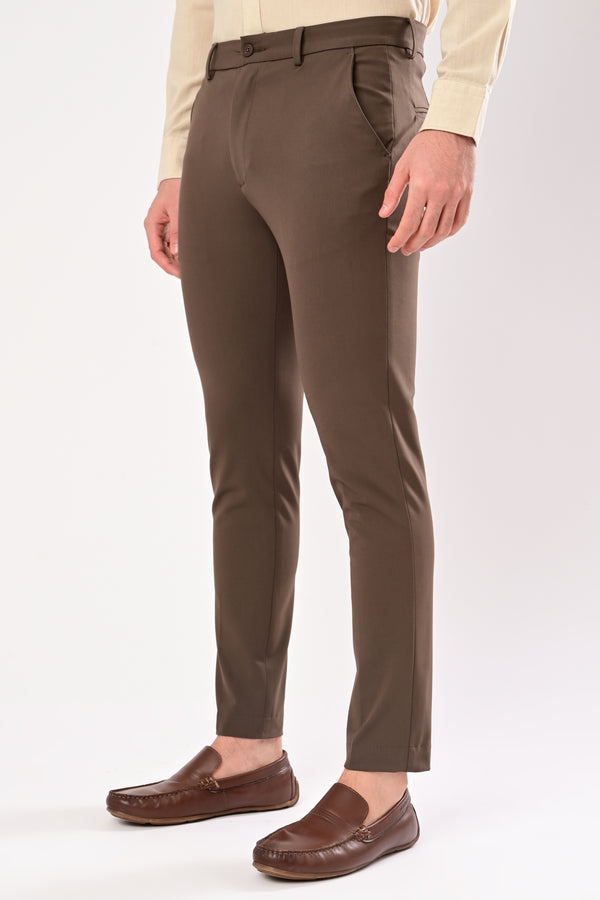Ankle-Fit Stretch Trouser - Eco Brown (image 2)