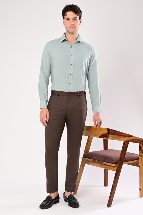 Upgraded Dobby Trouser - Espresso Brown