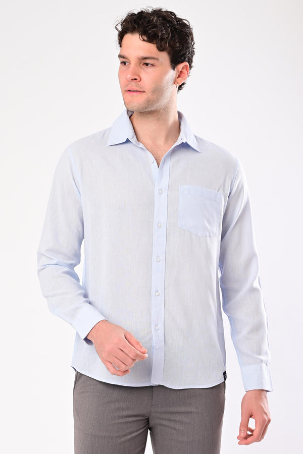 Premium Cotton Linen Shirts - Sky Mist (image 2)