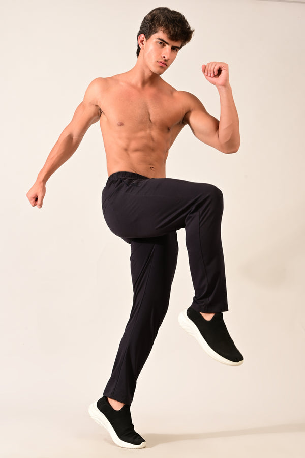 IVYN 4-Way Stretch Cotton Track Pants – Slim Fit - Navy Blue