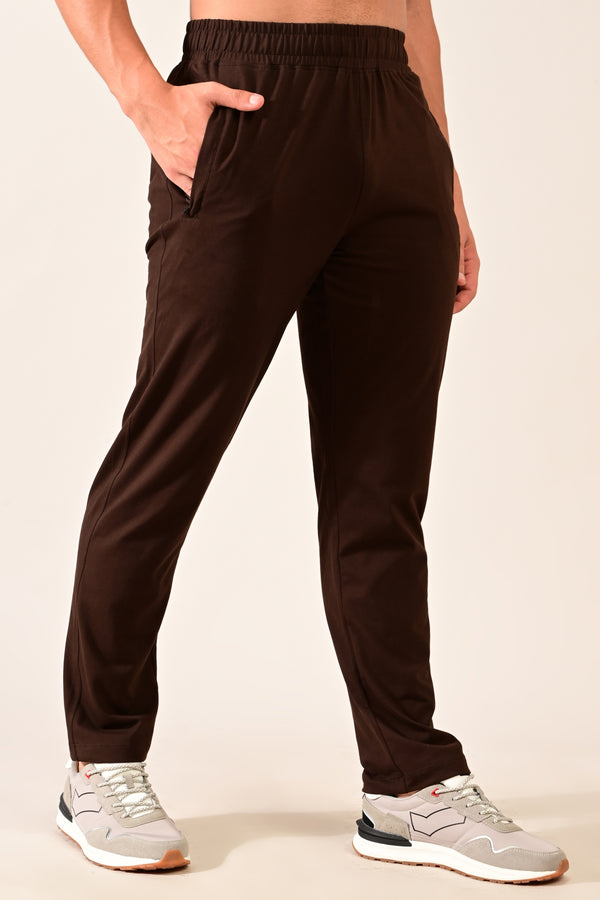 IVYN 4-Way Stretch Cotton Track Pants – Slim Fit - Espresso Brown (image 2)