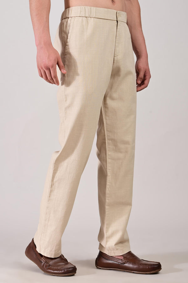 IVYN Linettes Straight Fit Summer Trousers - Sand Beige (image 3)