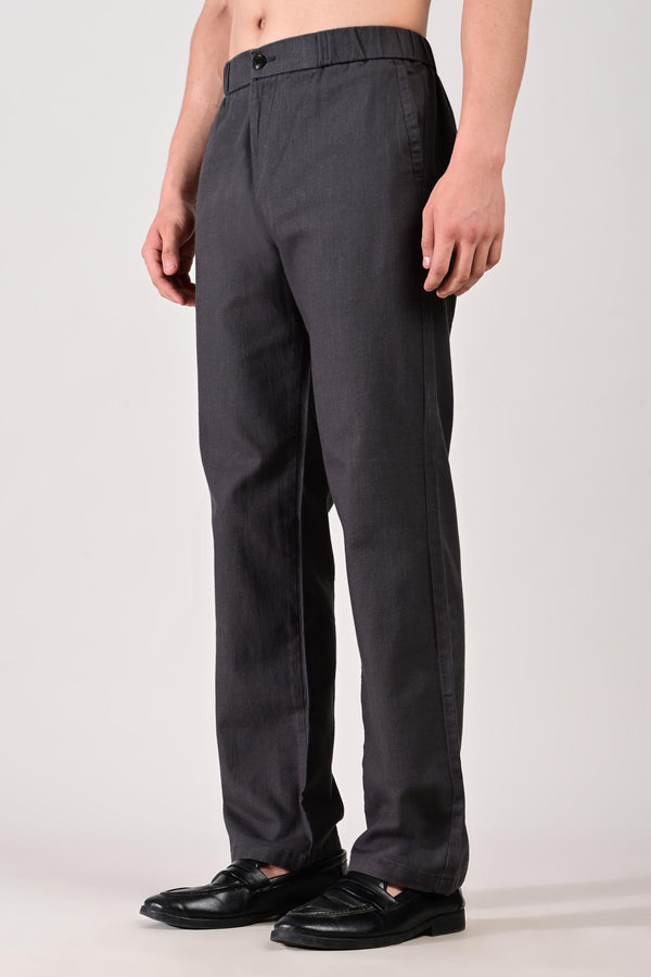 IVYN Linettes Straight Fit Summer Trousers - Charcoal (image 3)