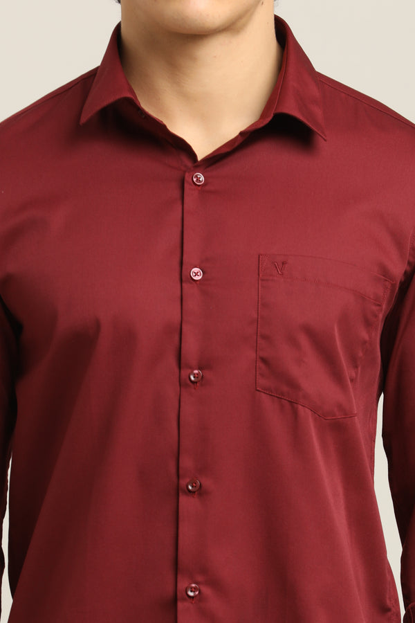 Solid Shirt - Burgundy Red (image 1)
