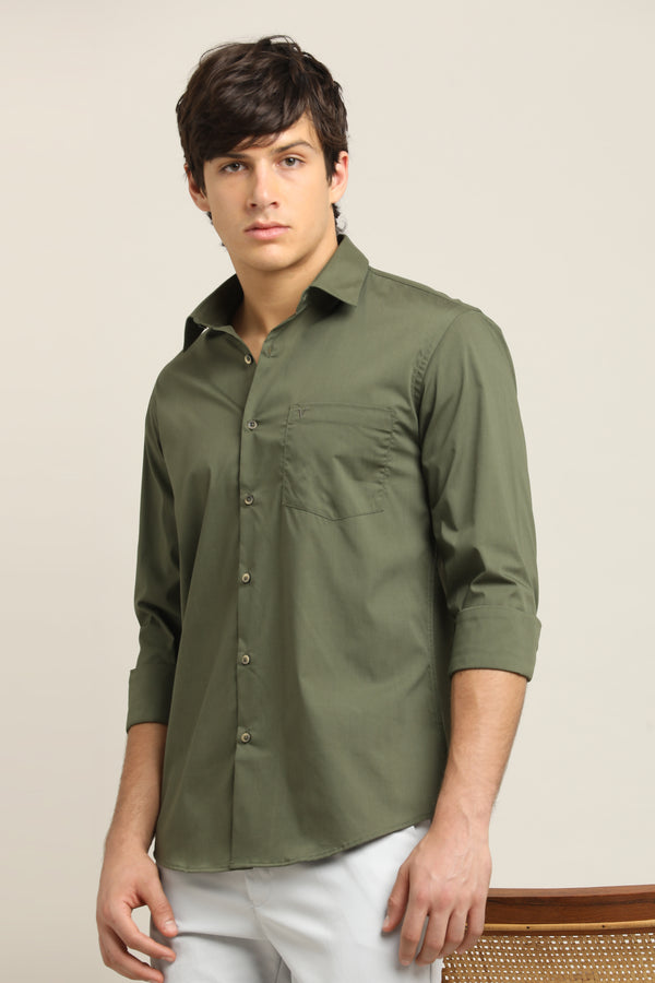 Solid Shirt - Olive Green (image 2)