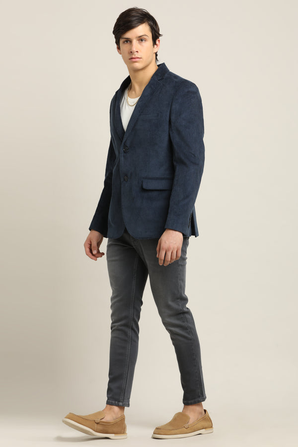 Men's Corduroy Blazer - Blue alternate view