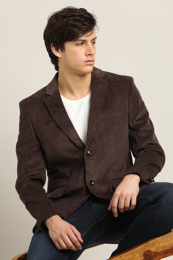 Men's Corduroy Blazer - Brown (image 2)