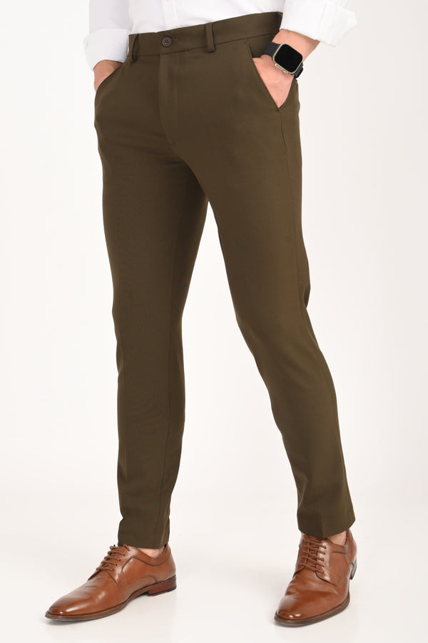 Ankle-Fit Stretch Trouser - Olive Green (image 2)