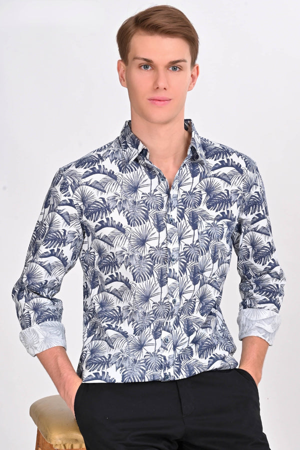 Aiden White & Blue Leaf Shirt (image 5)