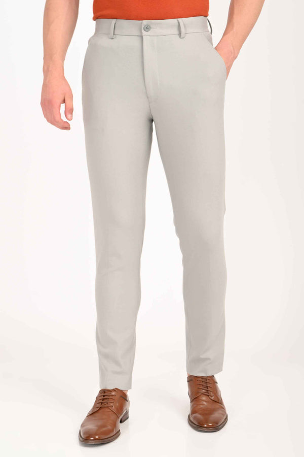 Ankle-Fit Stretch Trouser - Light Grey (image 3)