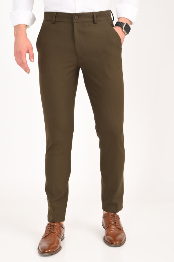 Ankle-Fit Stretch Trouser - Olive Green (image 4)