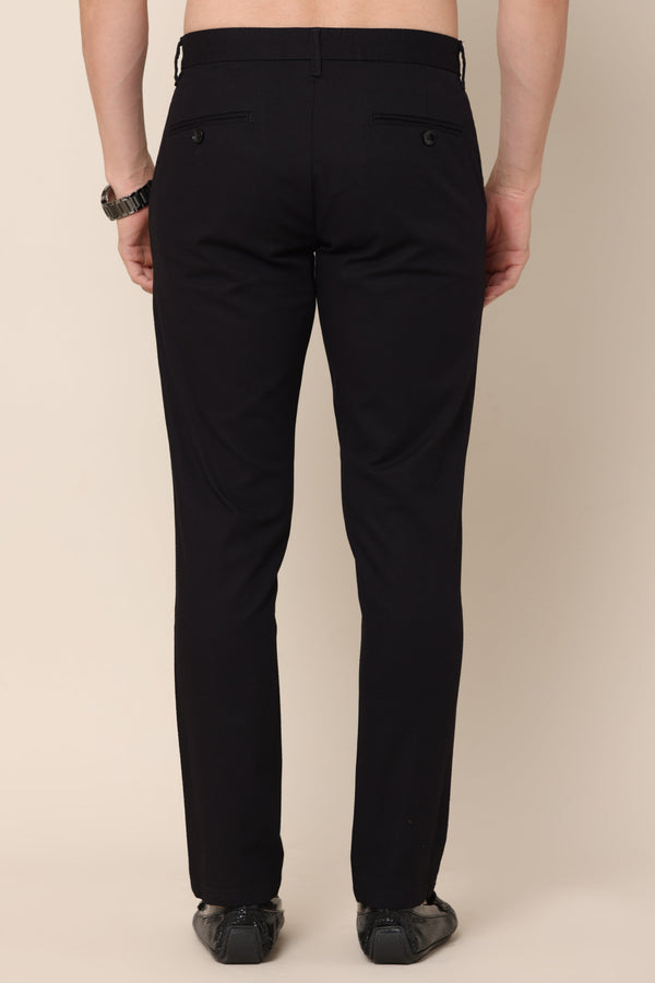 Classic Black Dobby Cotton Chinos (image 5)