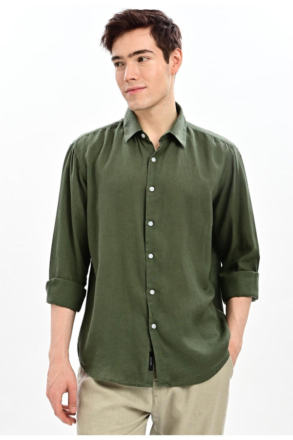 Fern Green Relaxed-Fit Shirt for Men - IVYN