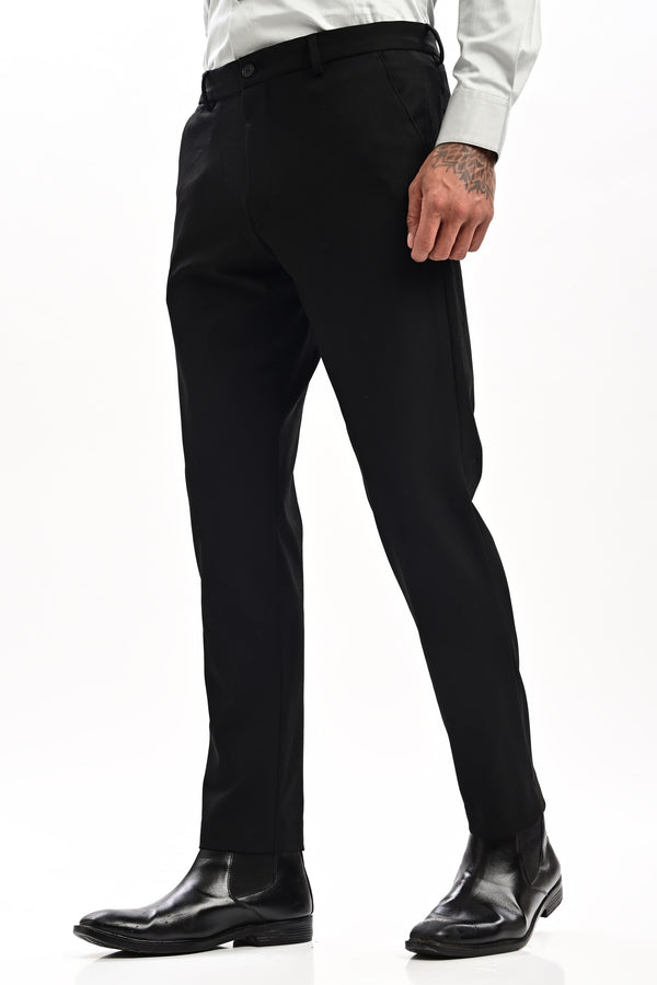 Harrington Tailored Formal Trousers — Jet Black